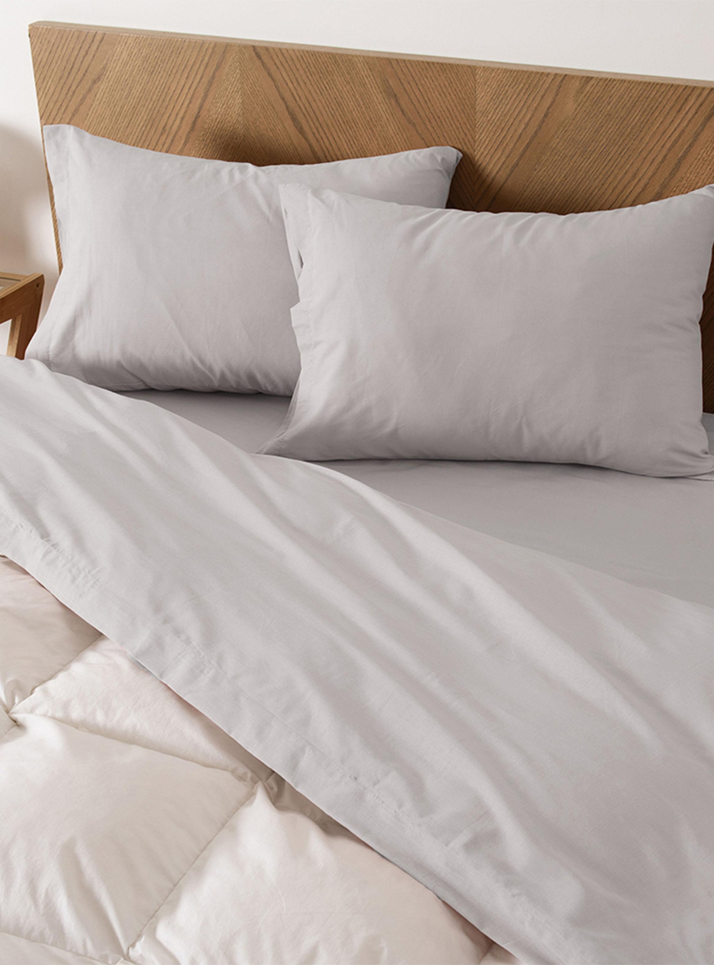 Sábana Percale 250 Hilos 2 Plazas Gris-0
