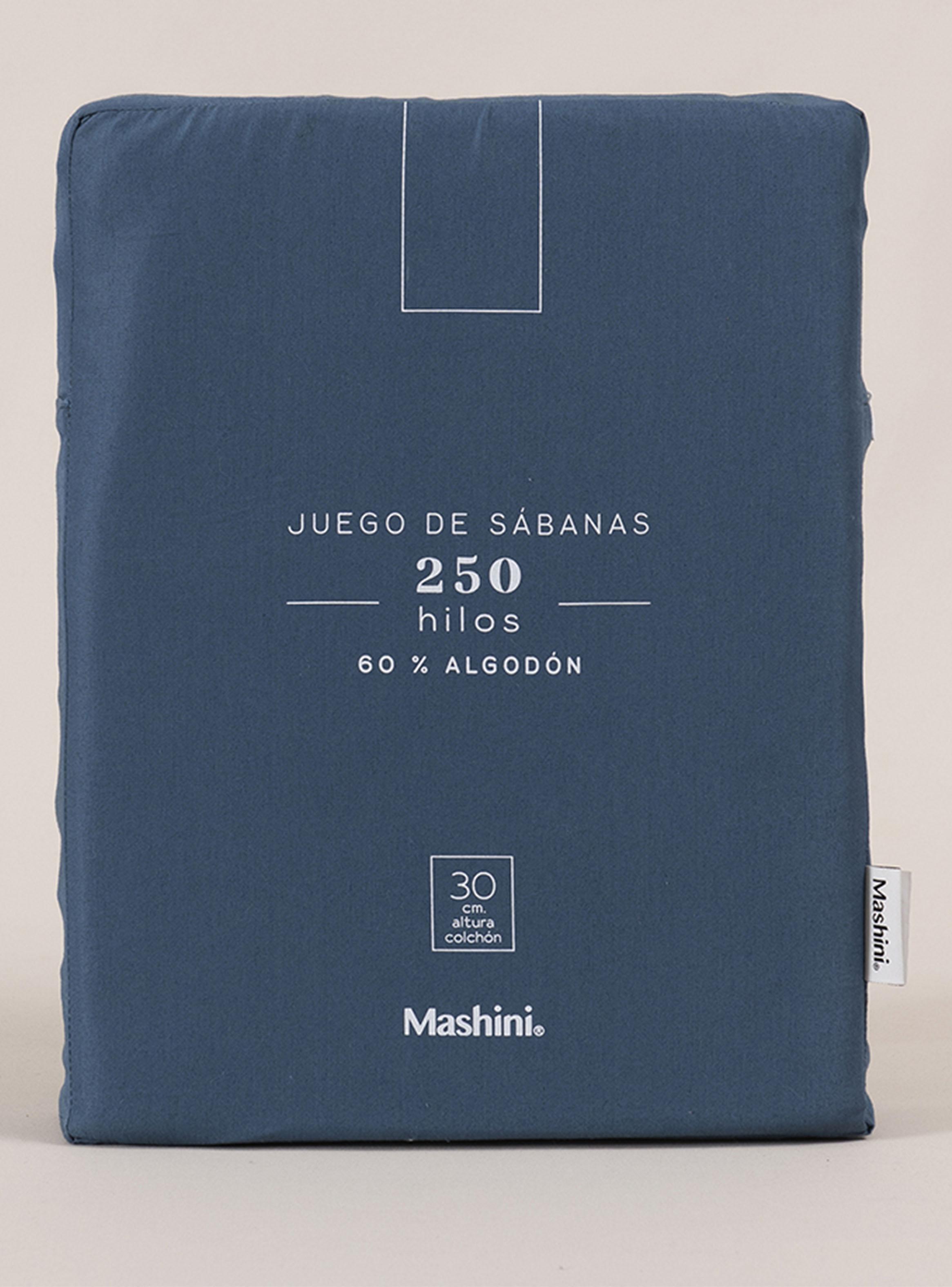 Sábana Percale 250 Hilos King Azul-2
