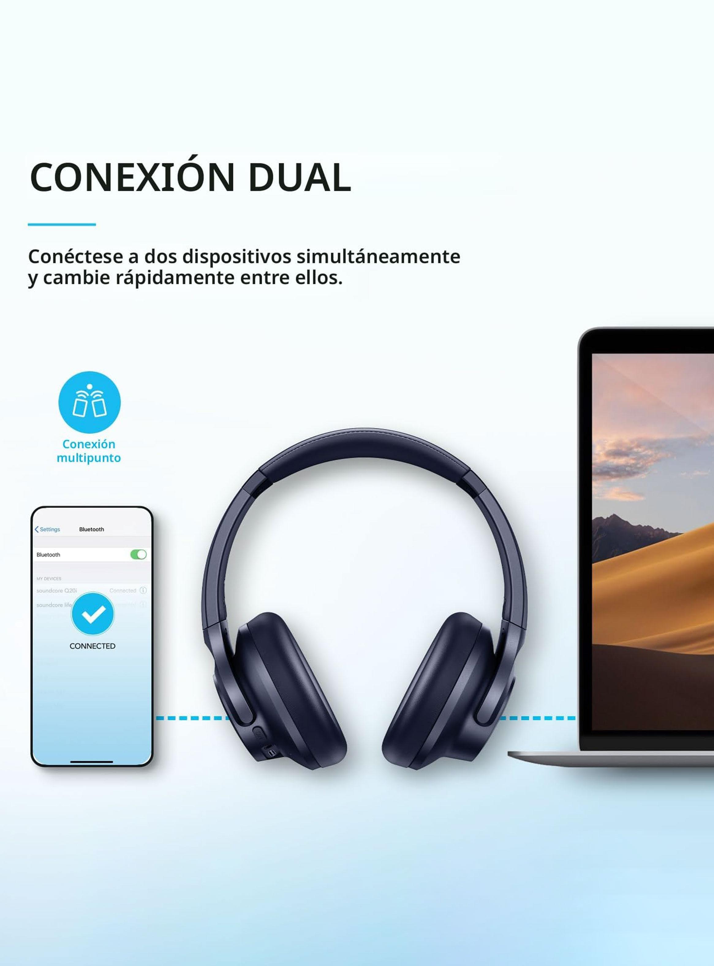 Audífonos Bluetooth Soundcore Q20i ANC Azul-2