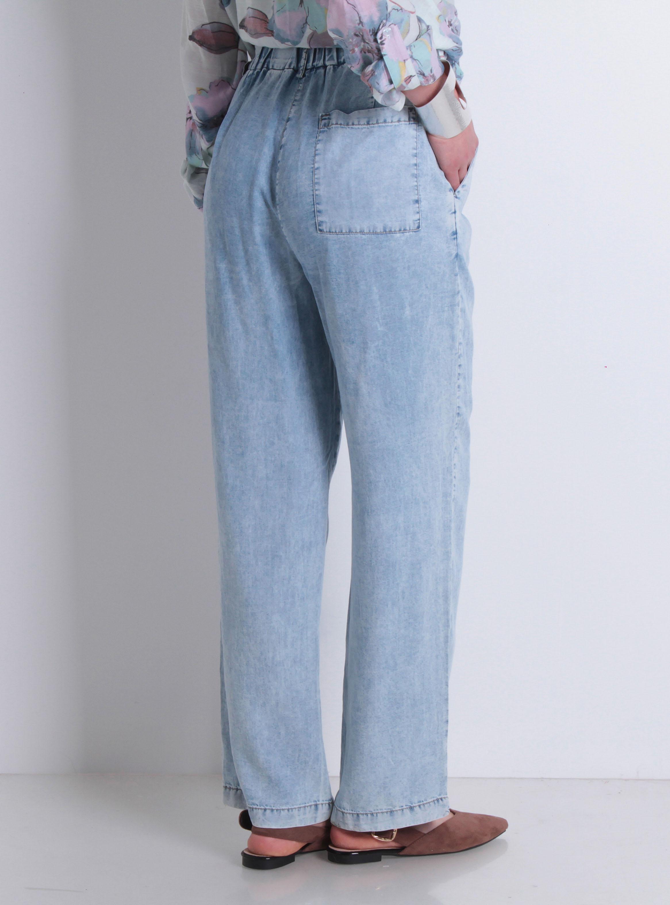 Pantalón Tencel Wide Leg Tiro Alto Pretina 1 Botón-1