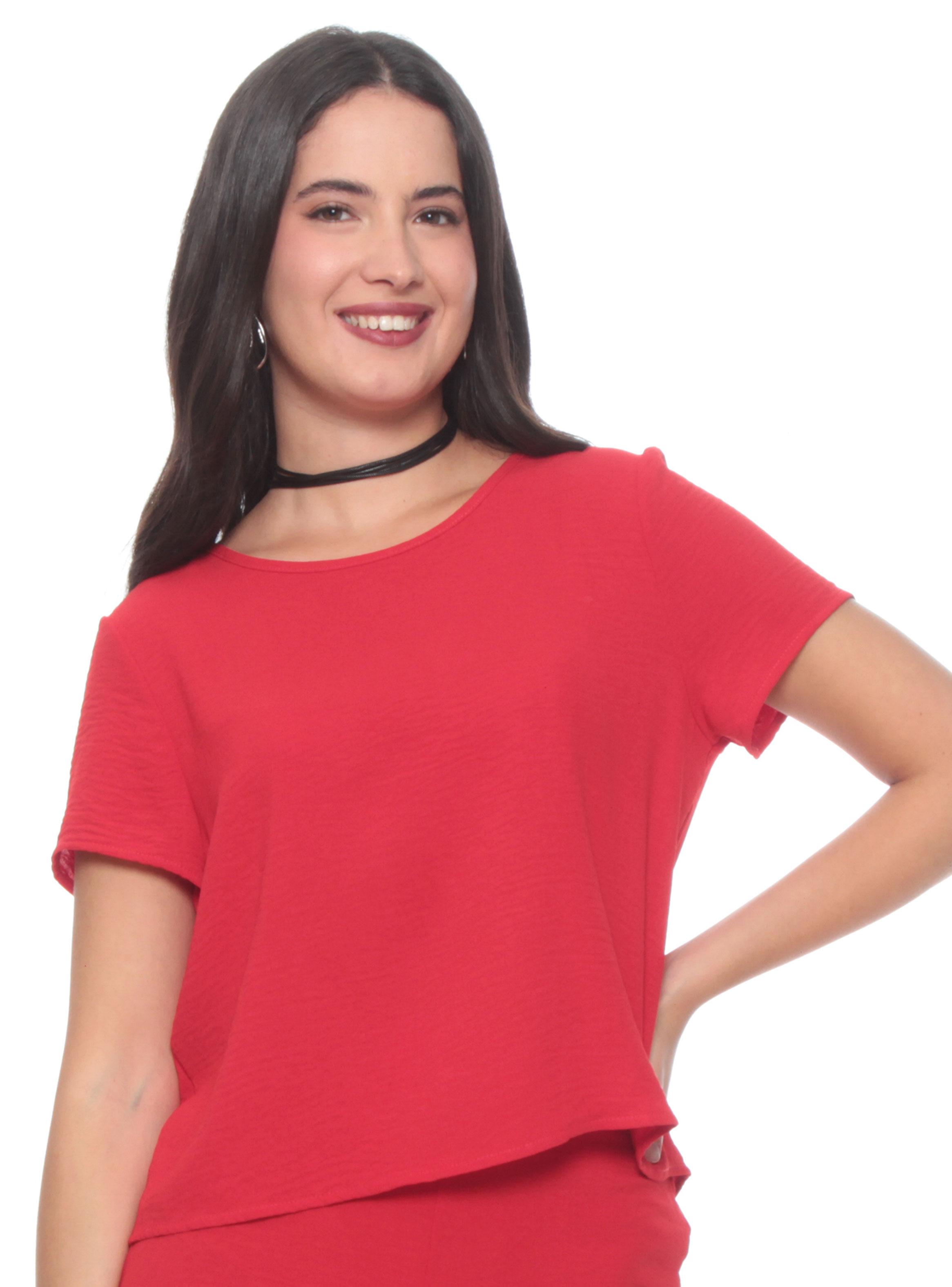 Blusa Manga Corta Escote Redondo Regular-0