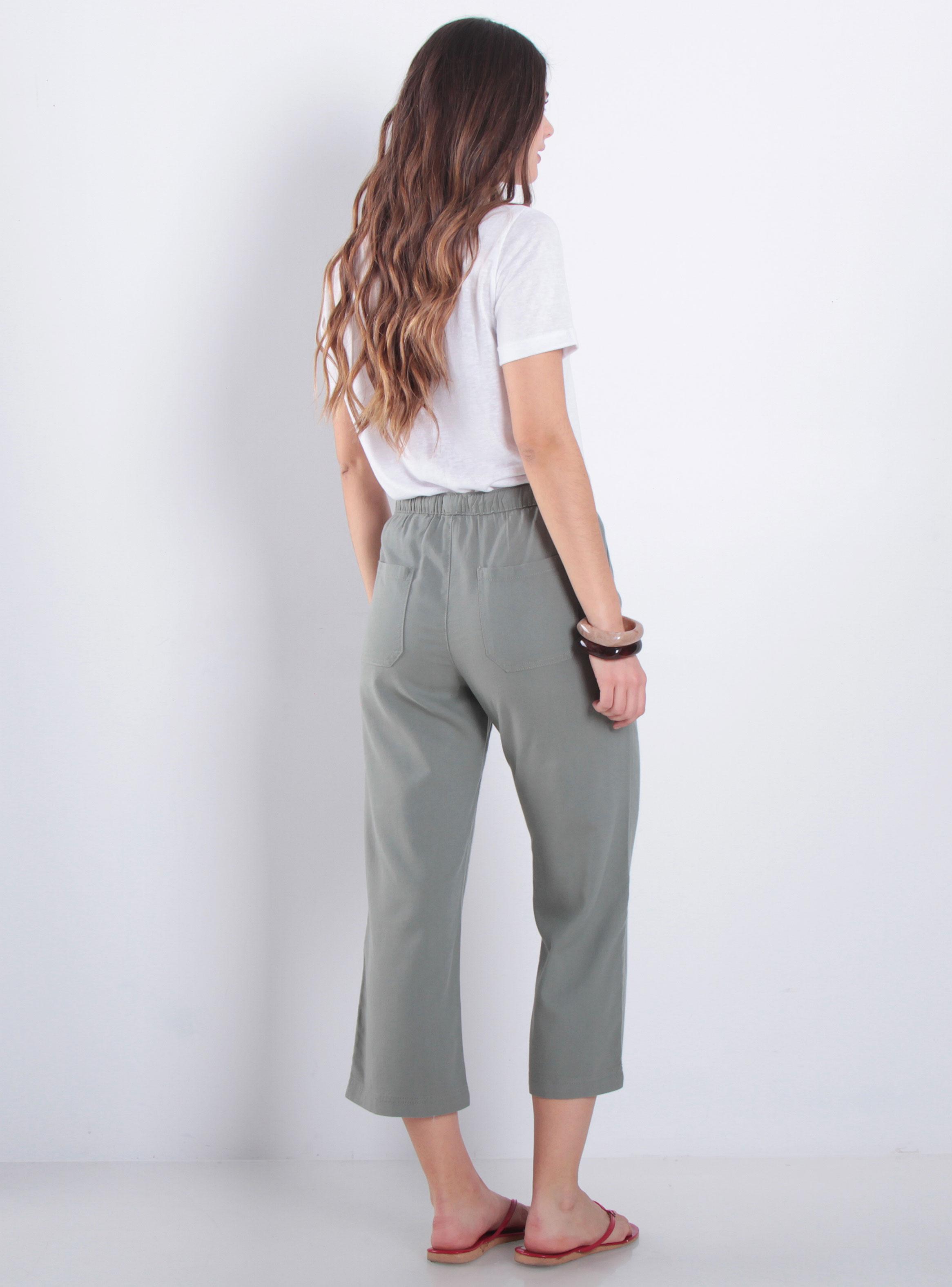 Pantalón Crop Tiro Alto Pretina Elasticada-4
