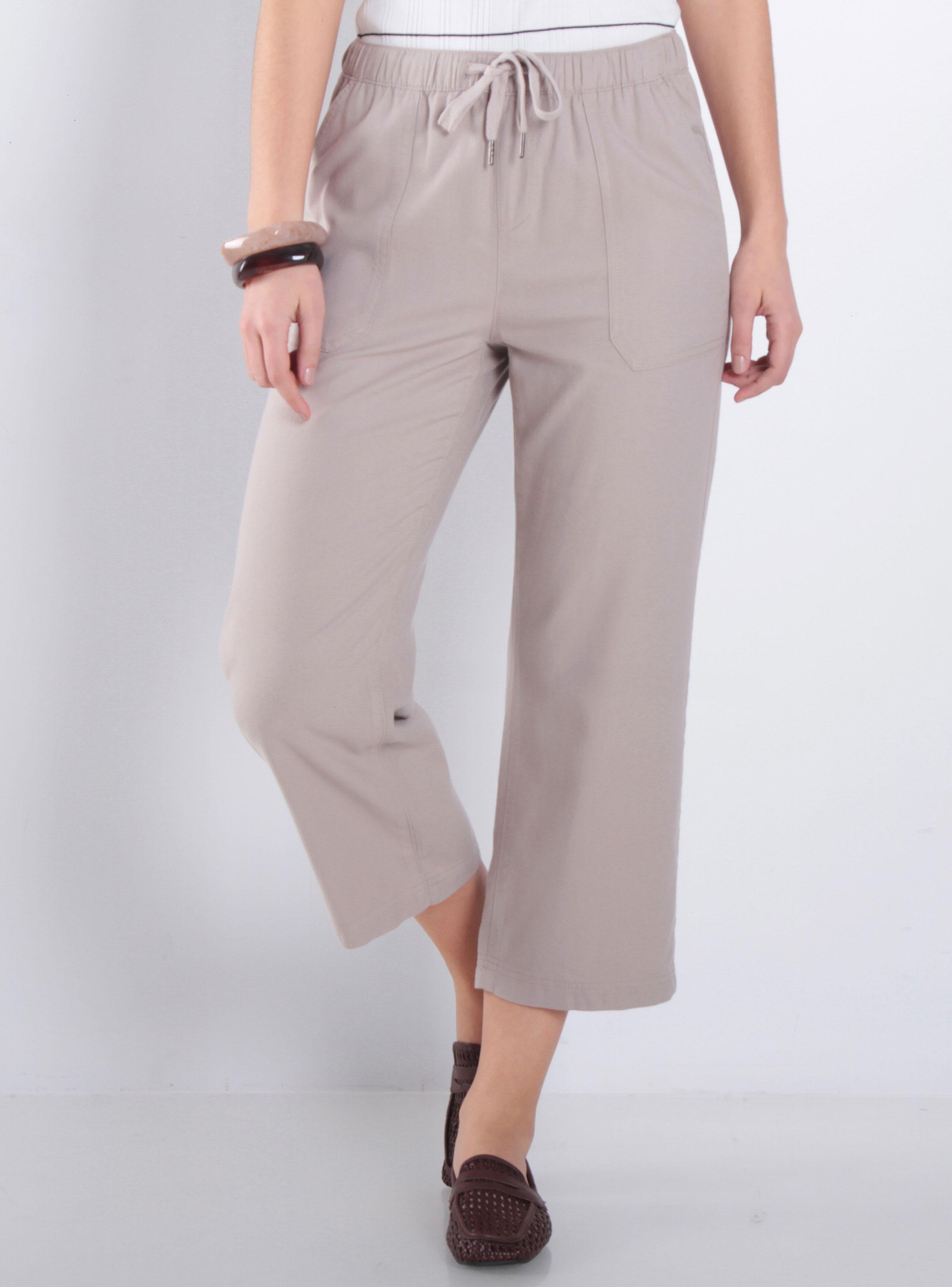 Pantalón Crop Tiro Alto Pretina Elasticada-0