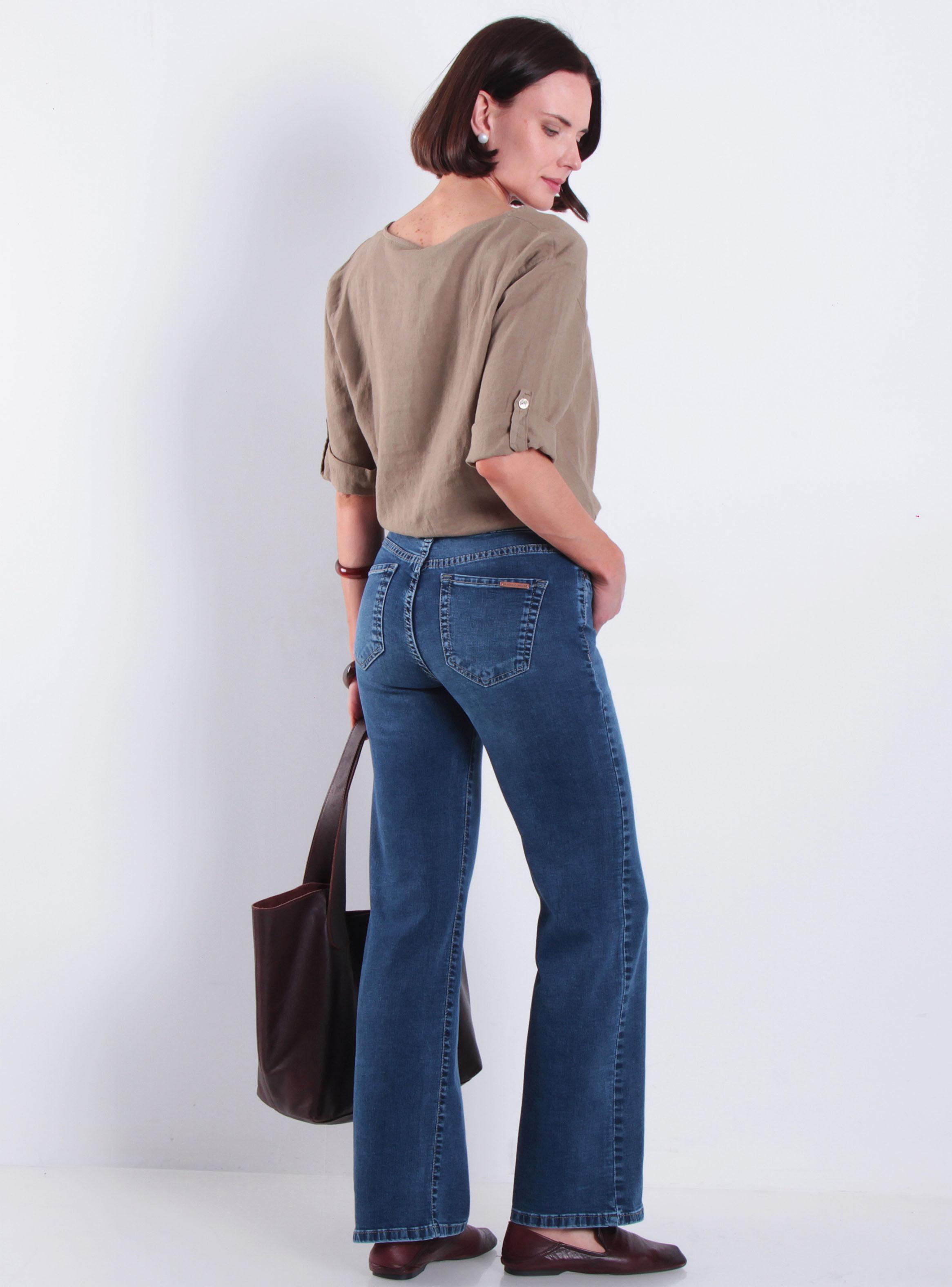 Jeans Recto Tiro Alto Básico Pretina Michelle-4