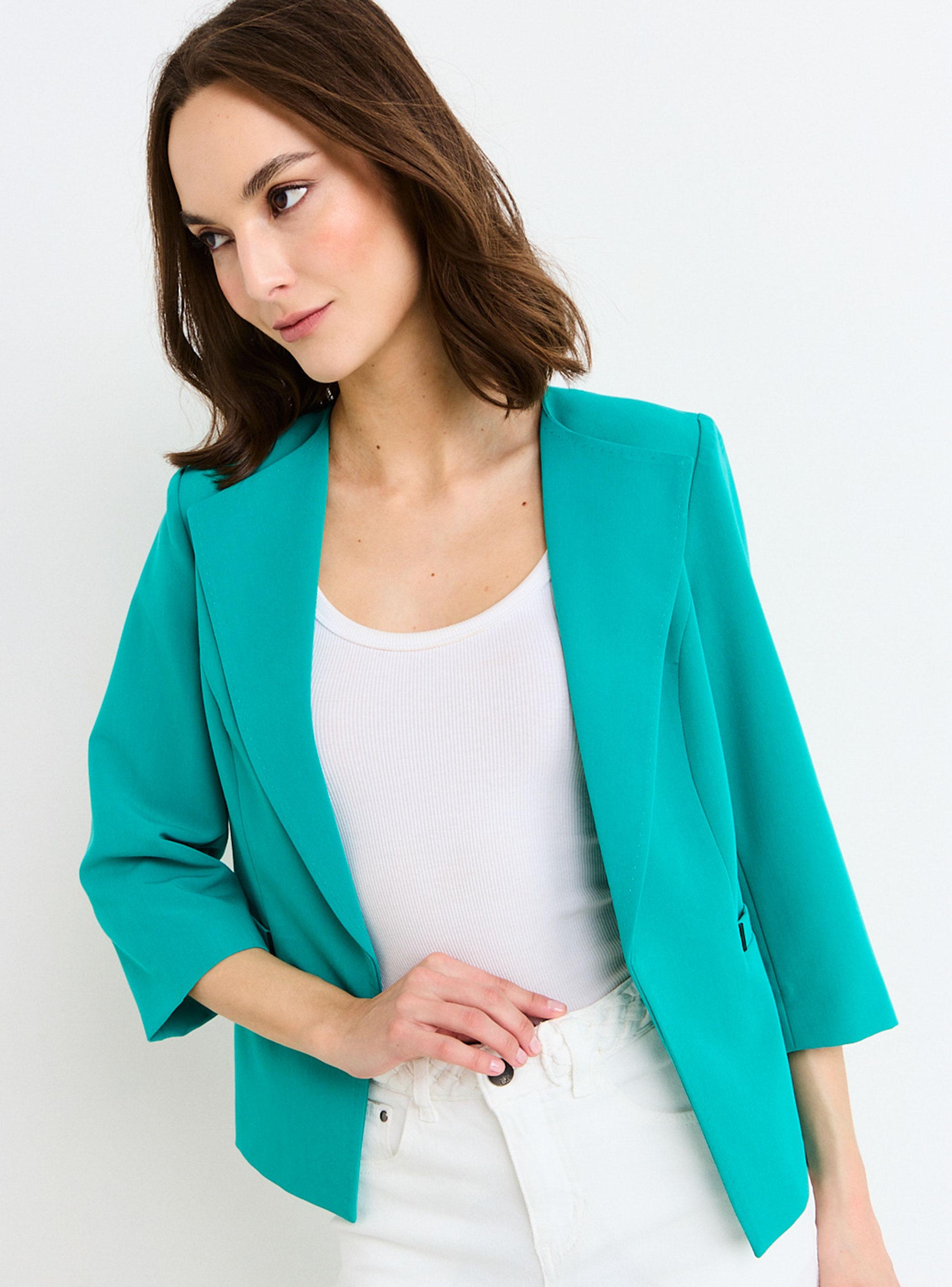 Blazer Regular con Mangas Tres Cuartos-0