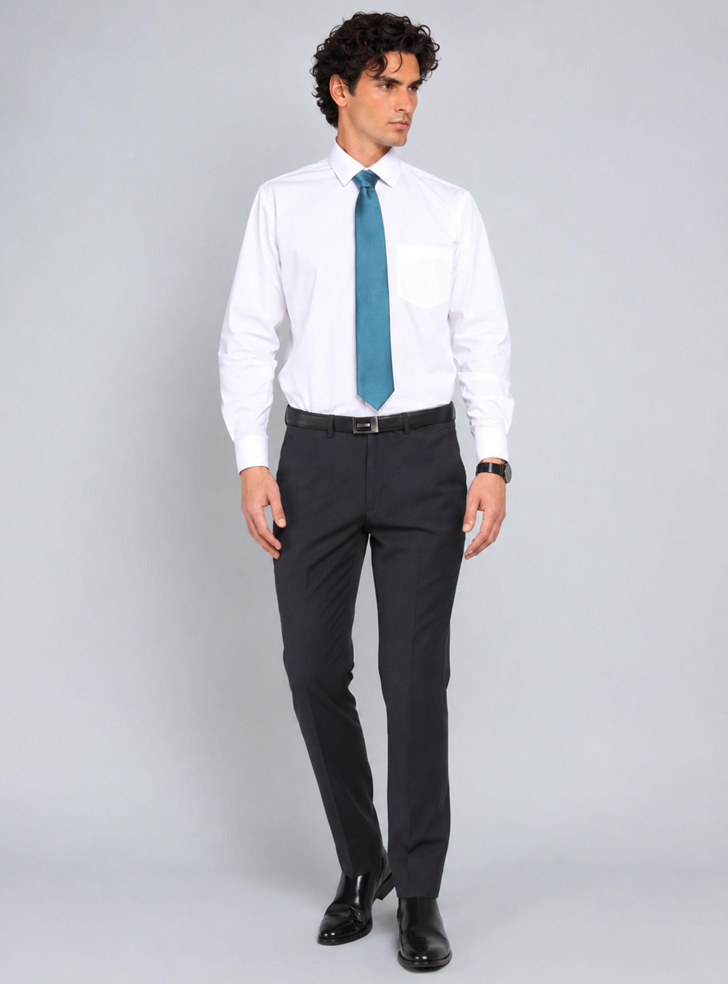 Camisa Formal Bolsillo Color Manga Larga-5