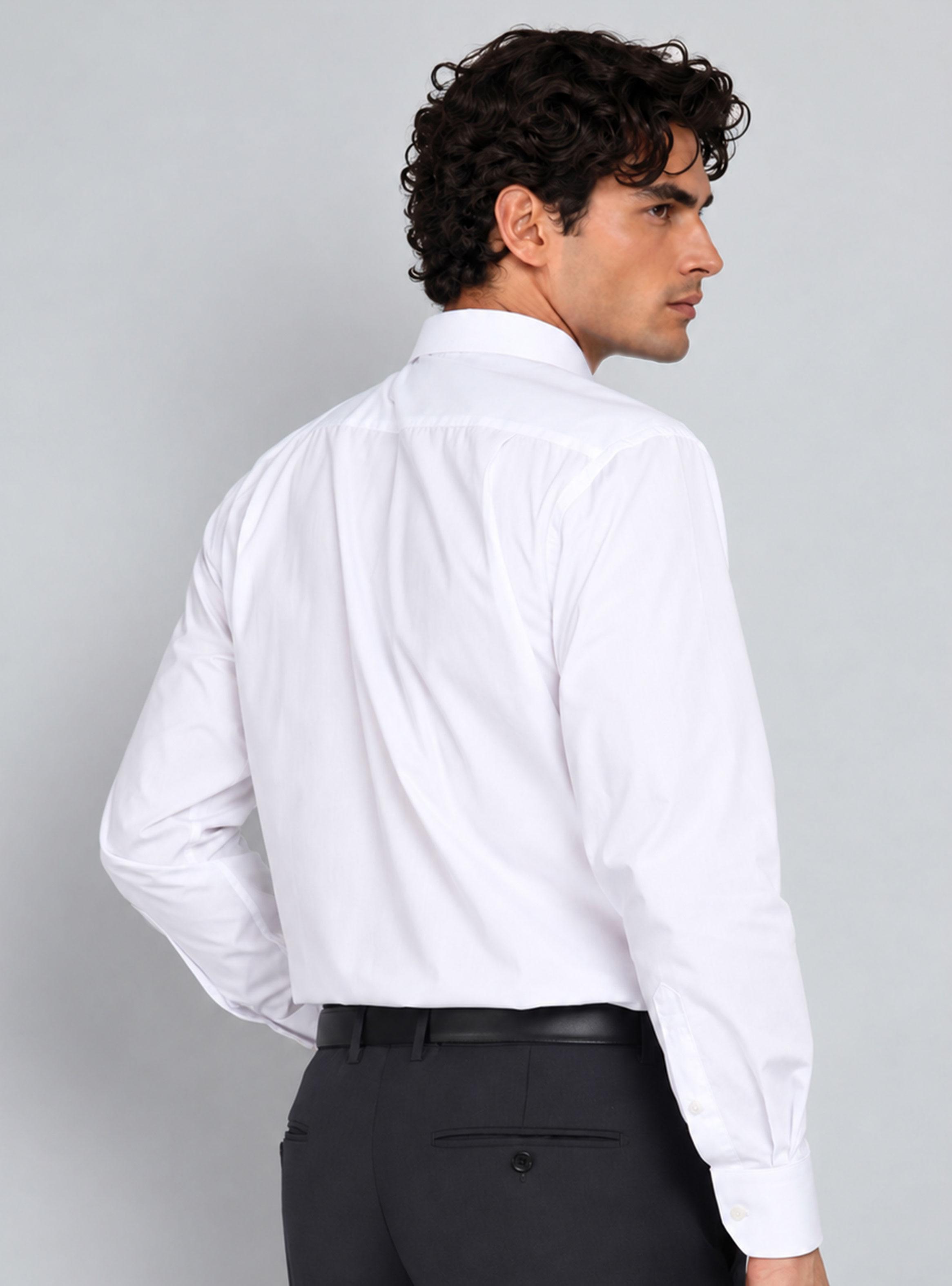 Camisa Formal Bolsillo Color Manga Larga-1