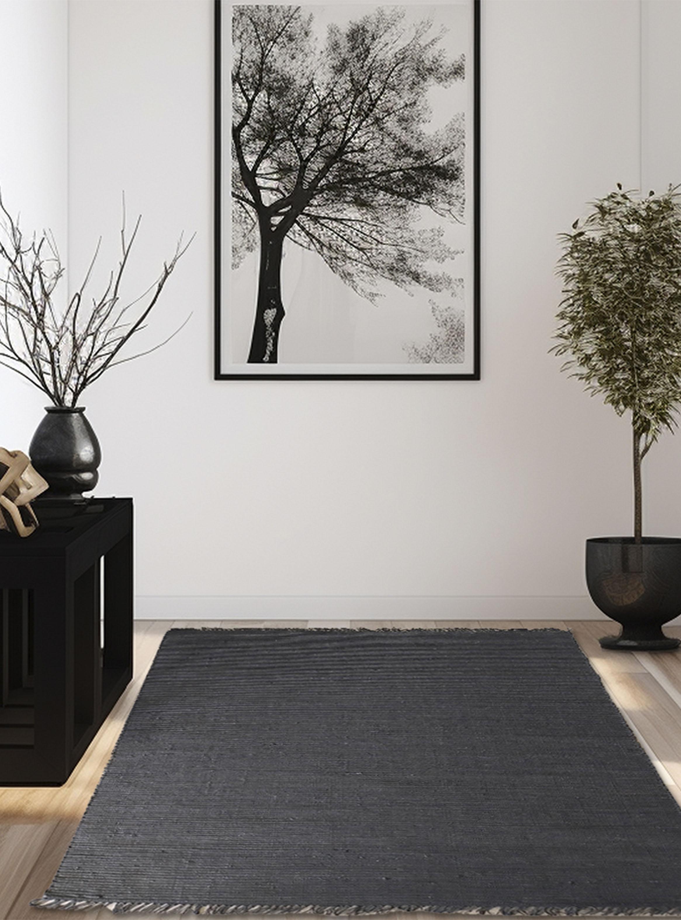Alfombra Yute 70x200 Bombay Negro-2