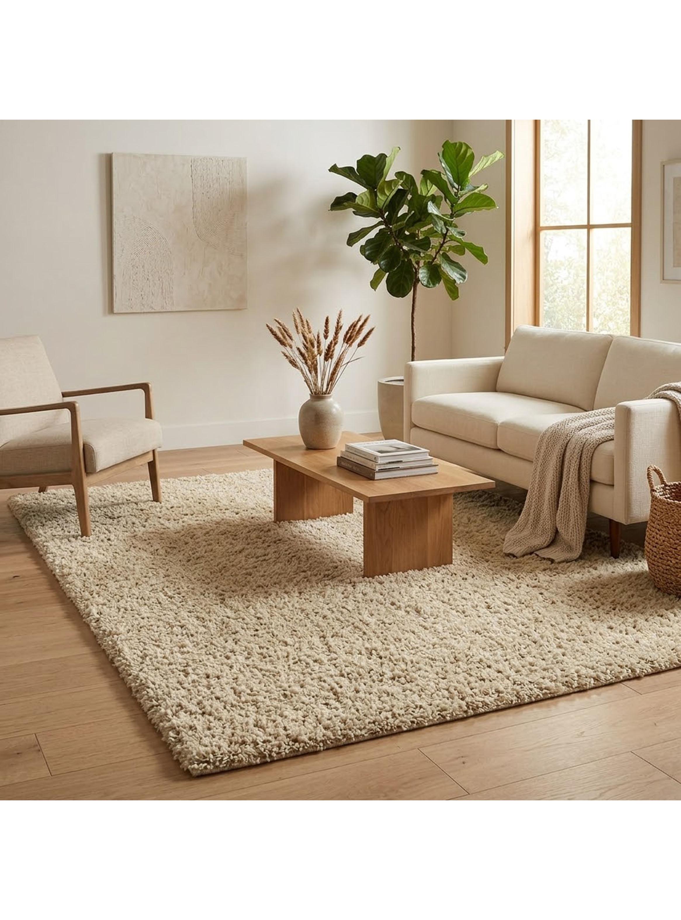 Alfombra Shaggy Lisa 133x180 Beige-2