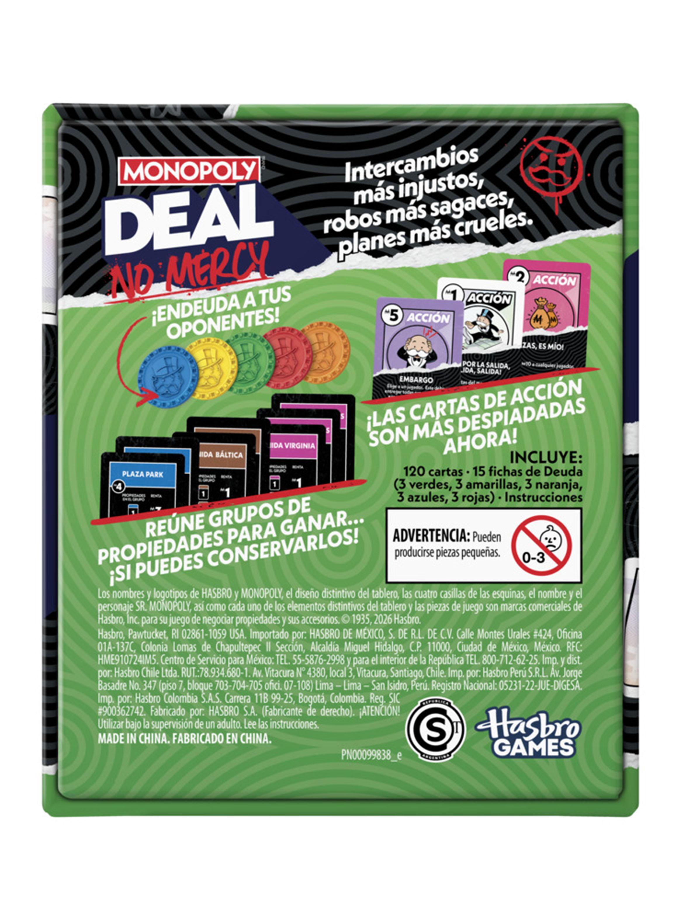 Juego de Cartas Monopoly Deal No Mercy-3