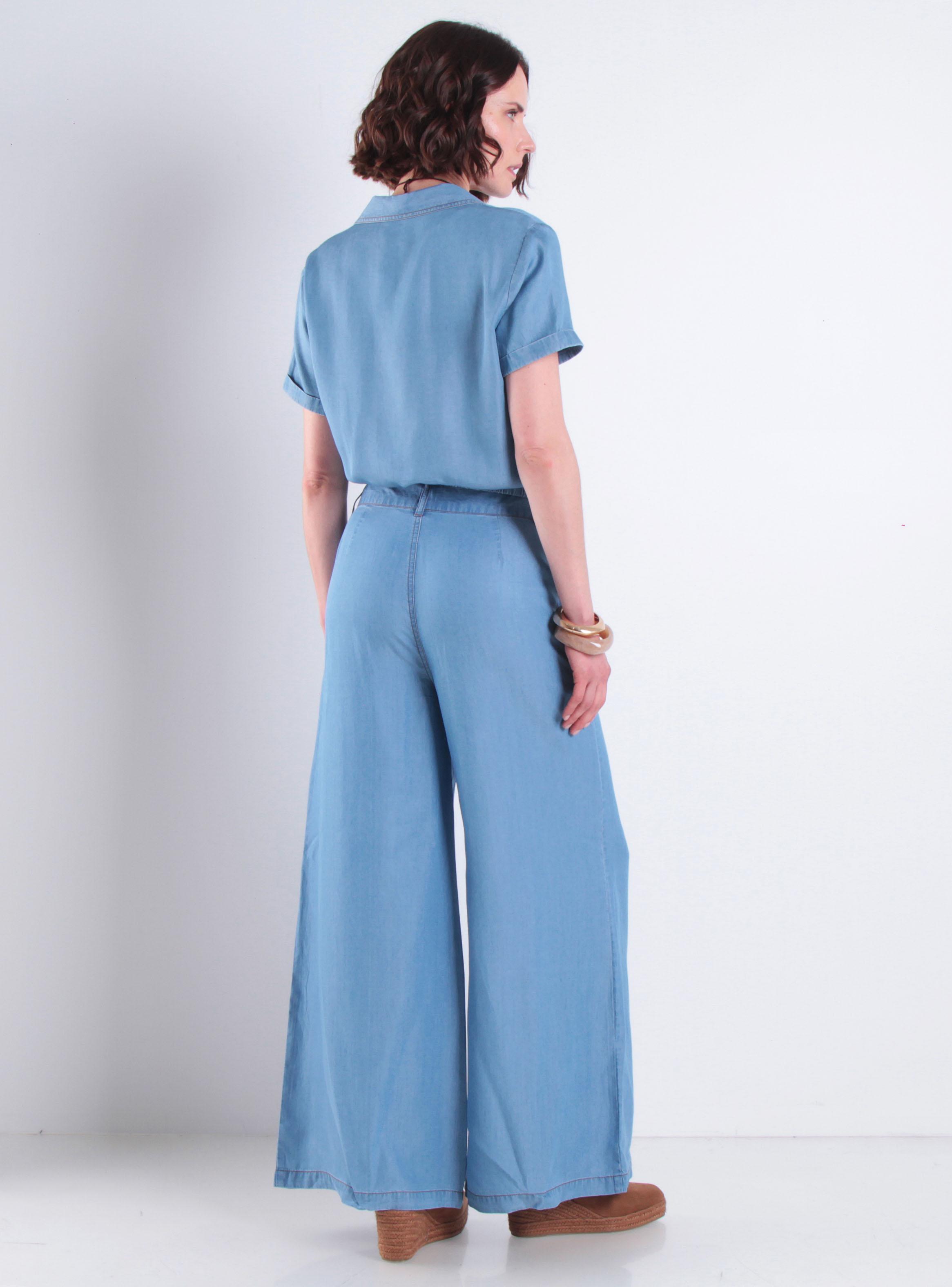 Pantalón Lyocell Wide Leg Tiro Alto Pretina 2262-4