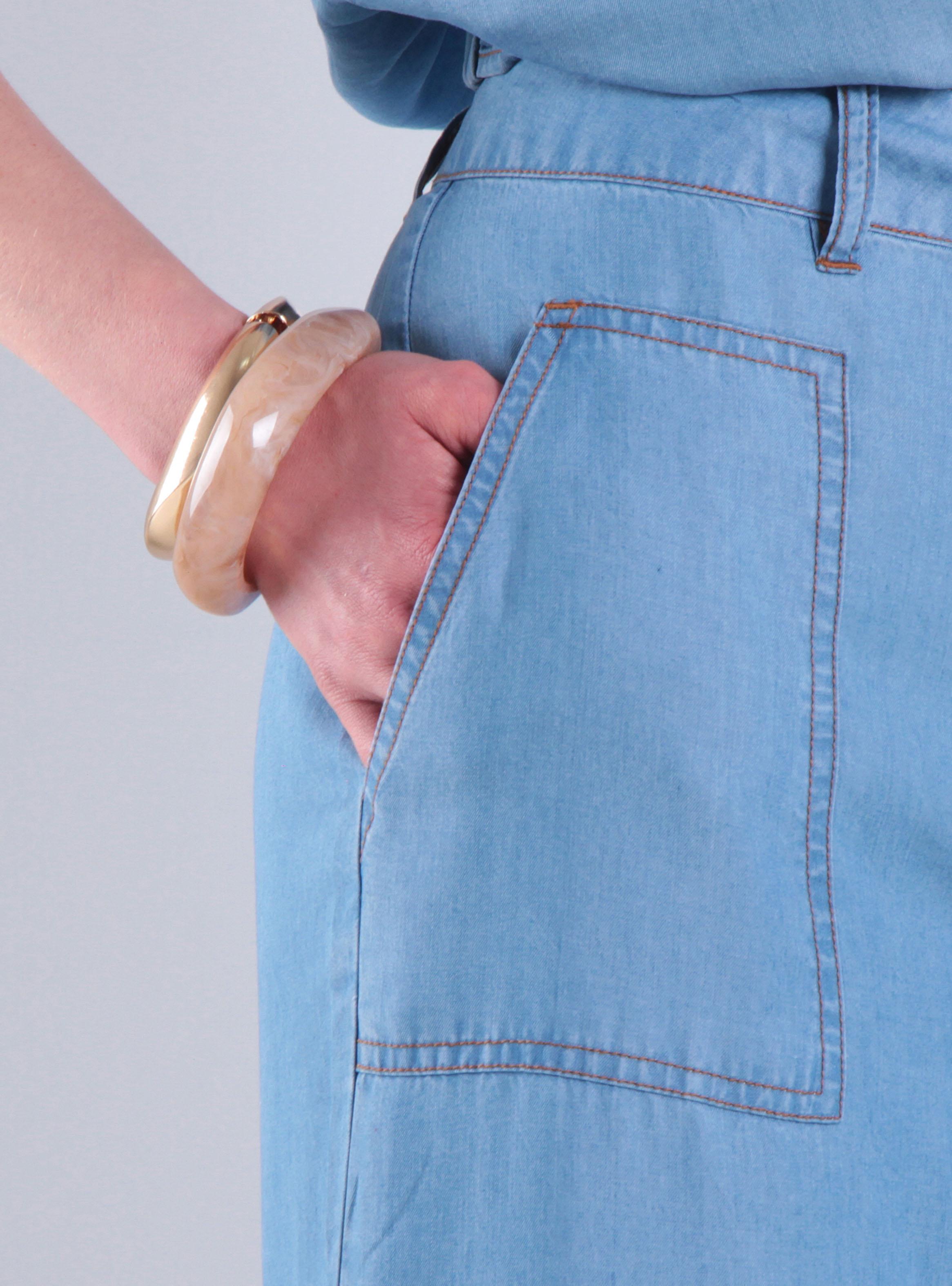Pantalón Lyocell Wide Leg Tiro Alto Pretina 2262-2