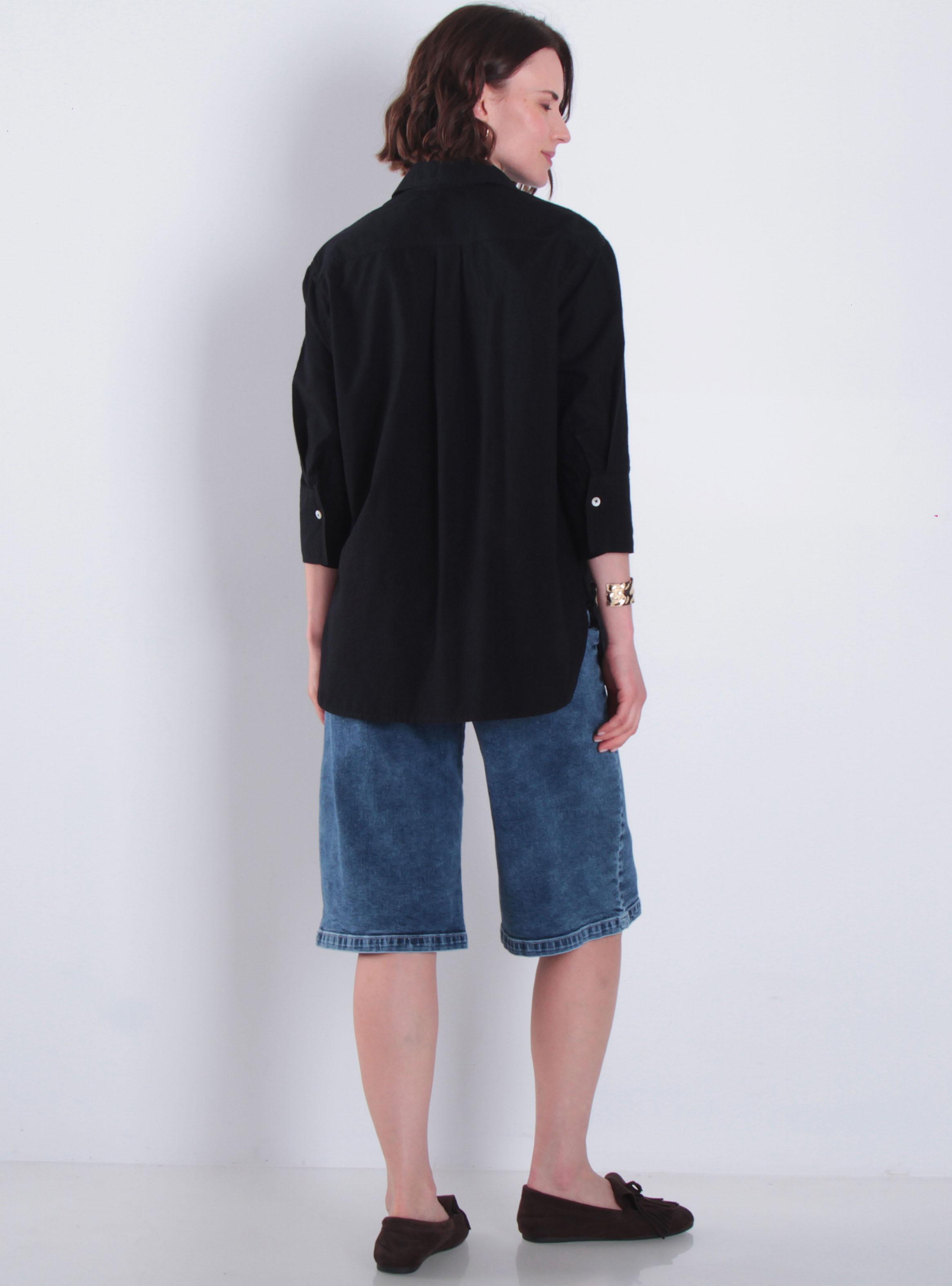 Blusa Manga 3/4 Lino Abotonada en Delantero-4