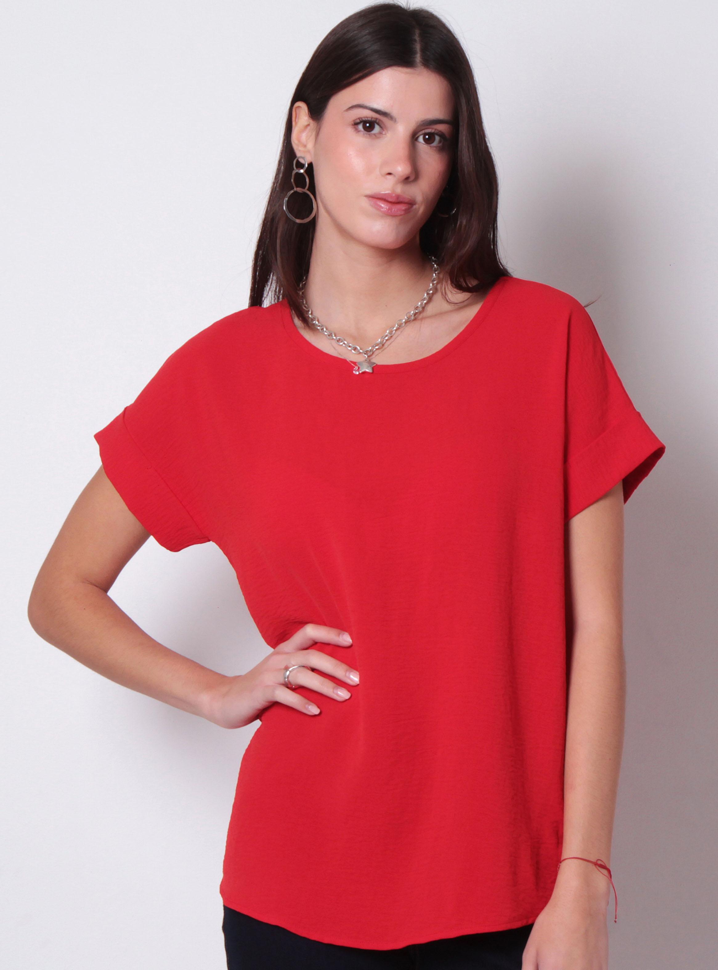 Blusa Escote Redondo Manga Corta-0