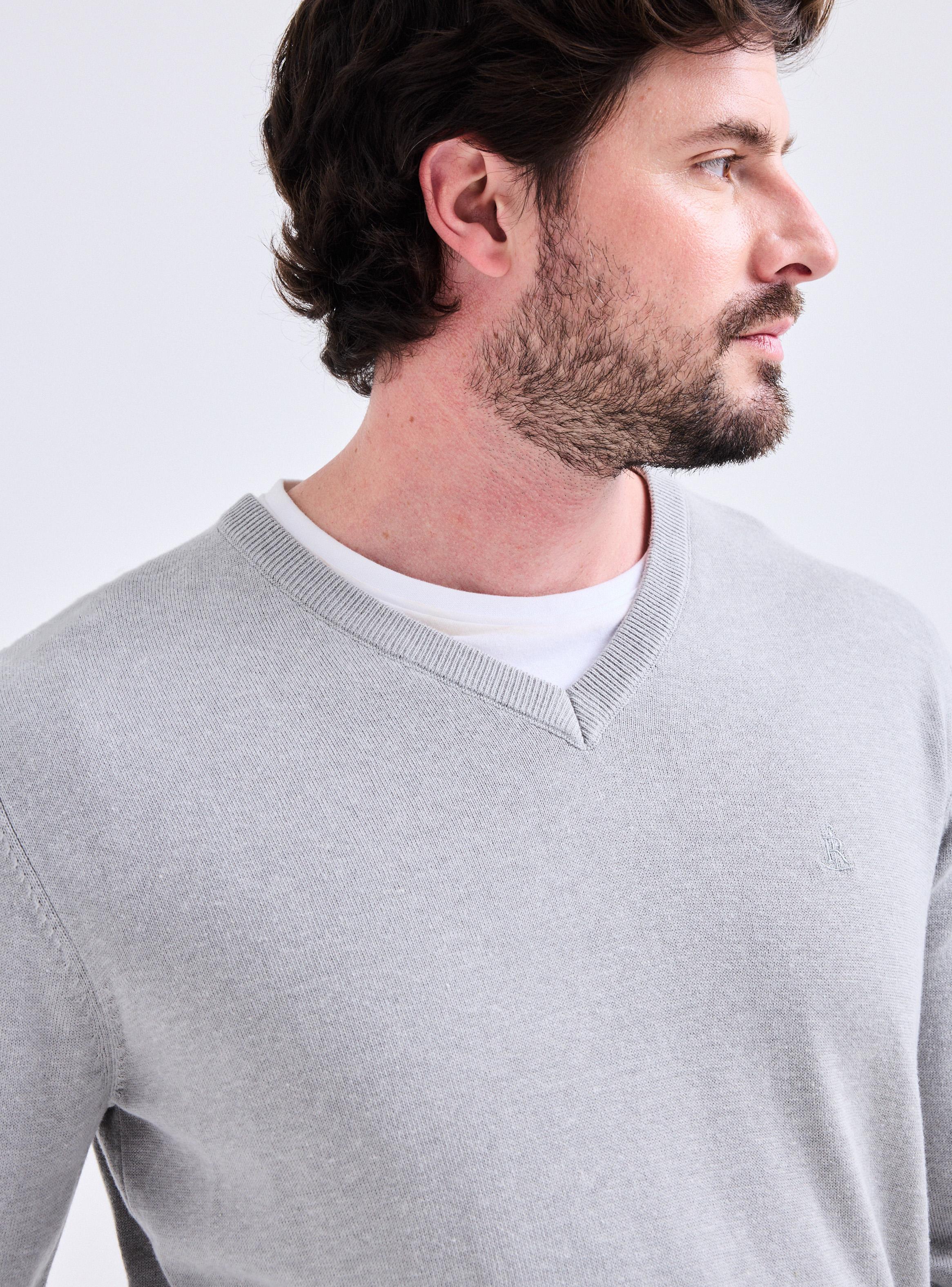 Sweater Básico Cuello V Casual-2