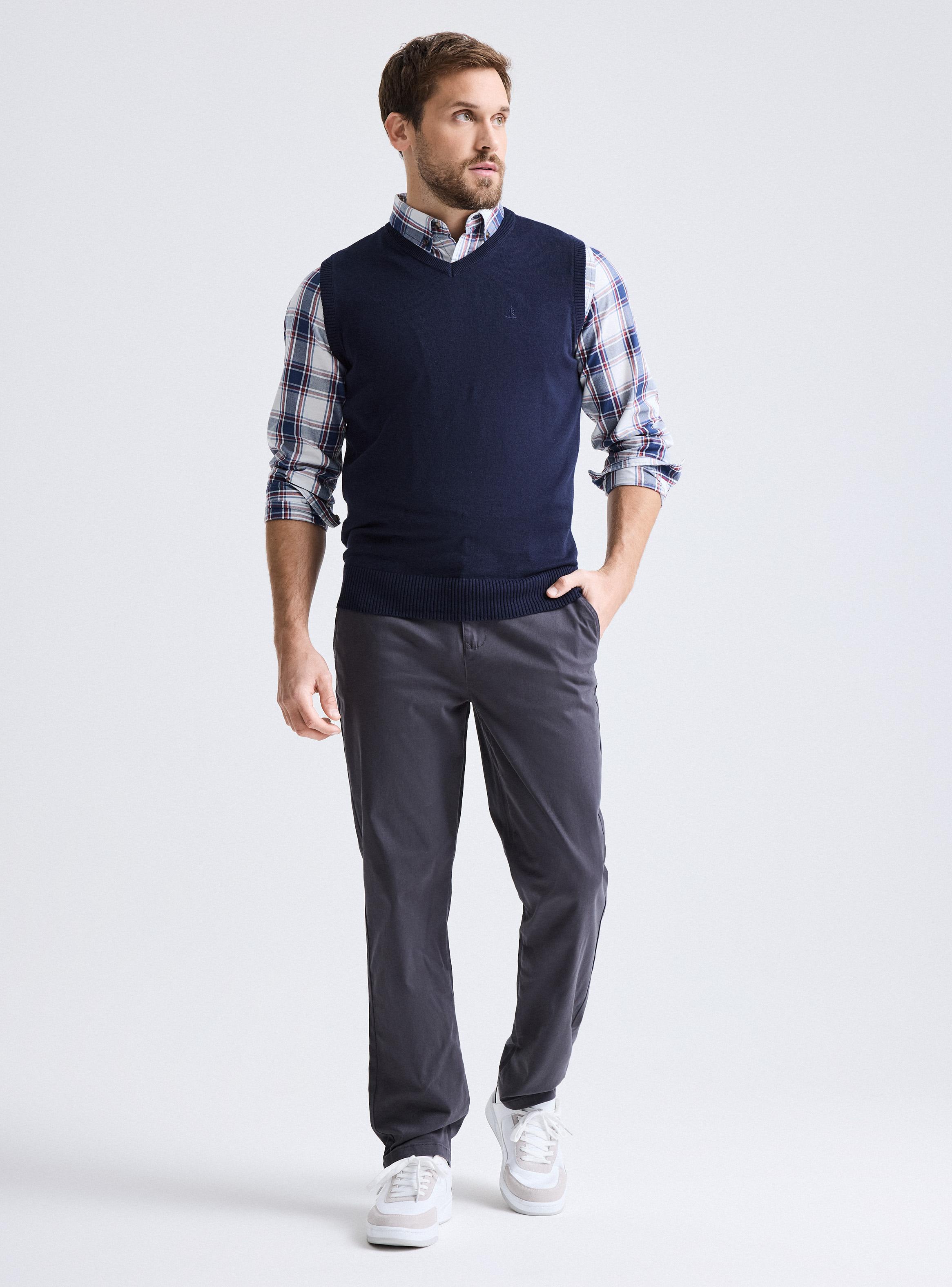Sweater Básico Sin Mangas Algodón Regular Fit-4