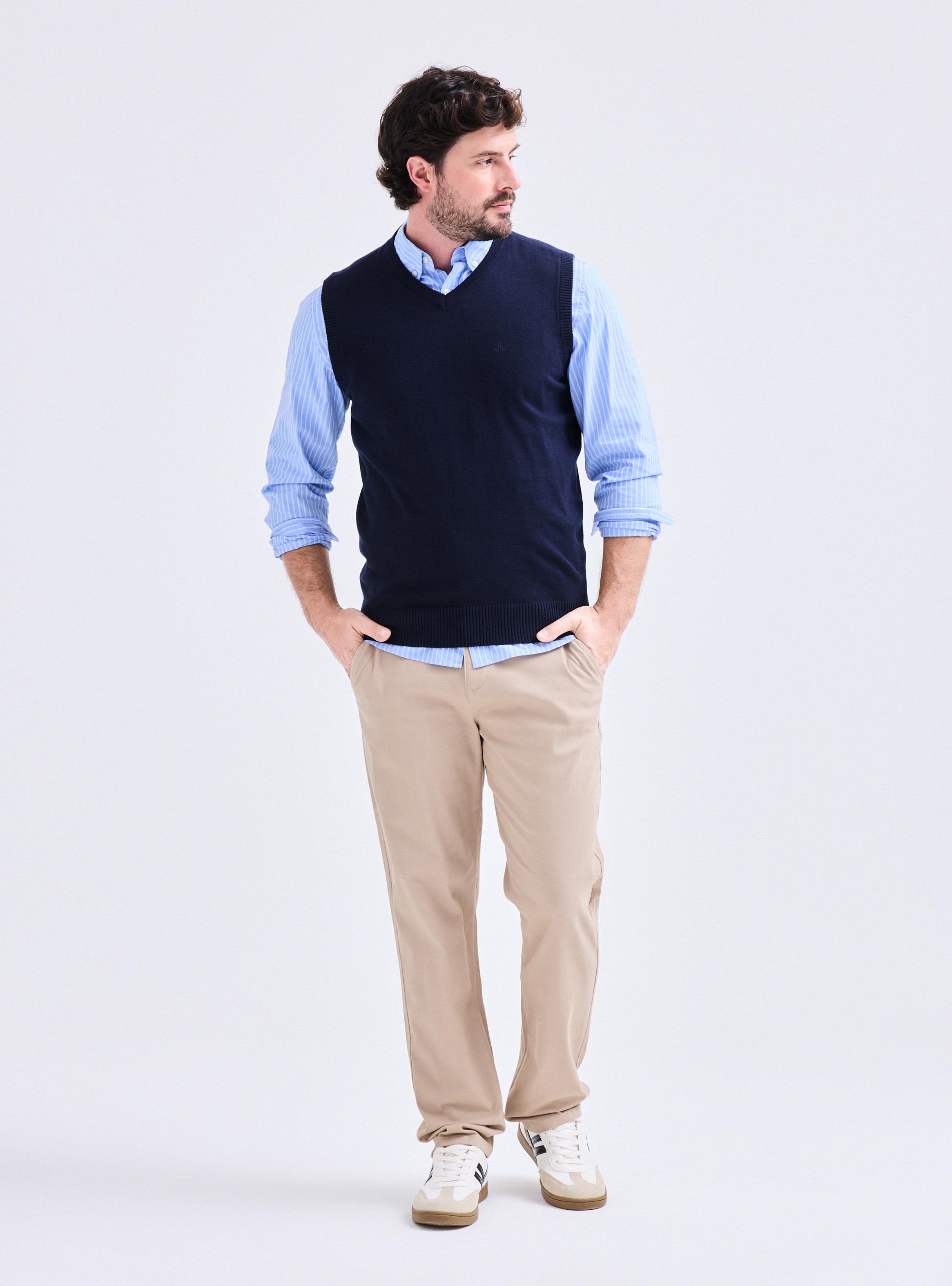 Sweater Básico Sin Mangas-4