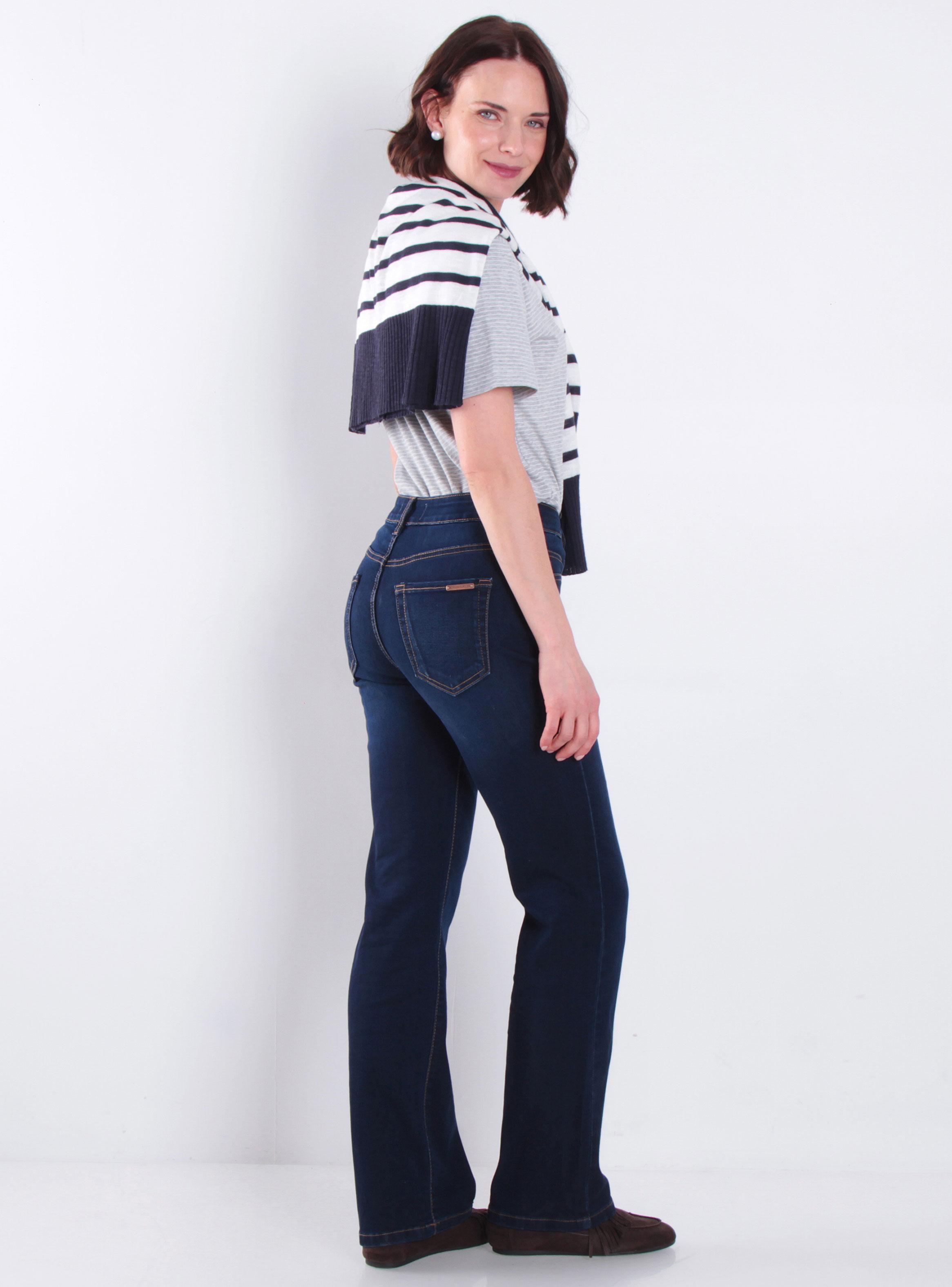 Jeans Recto Tiro Alto Pretina Básica 1 Botón-4