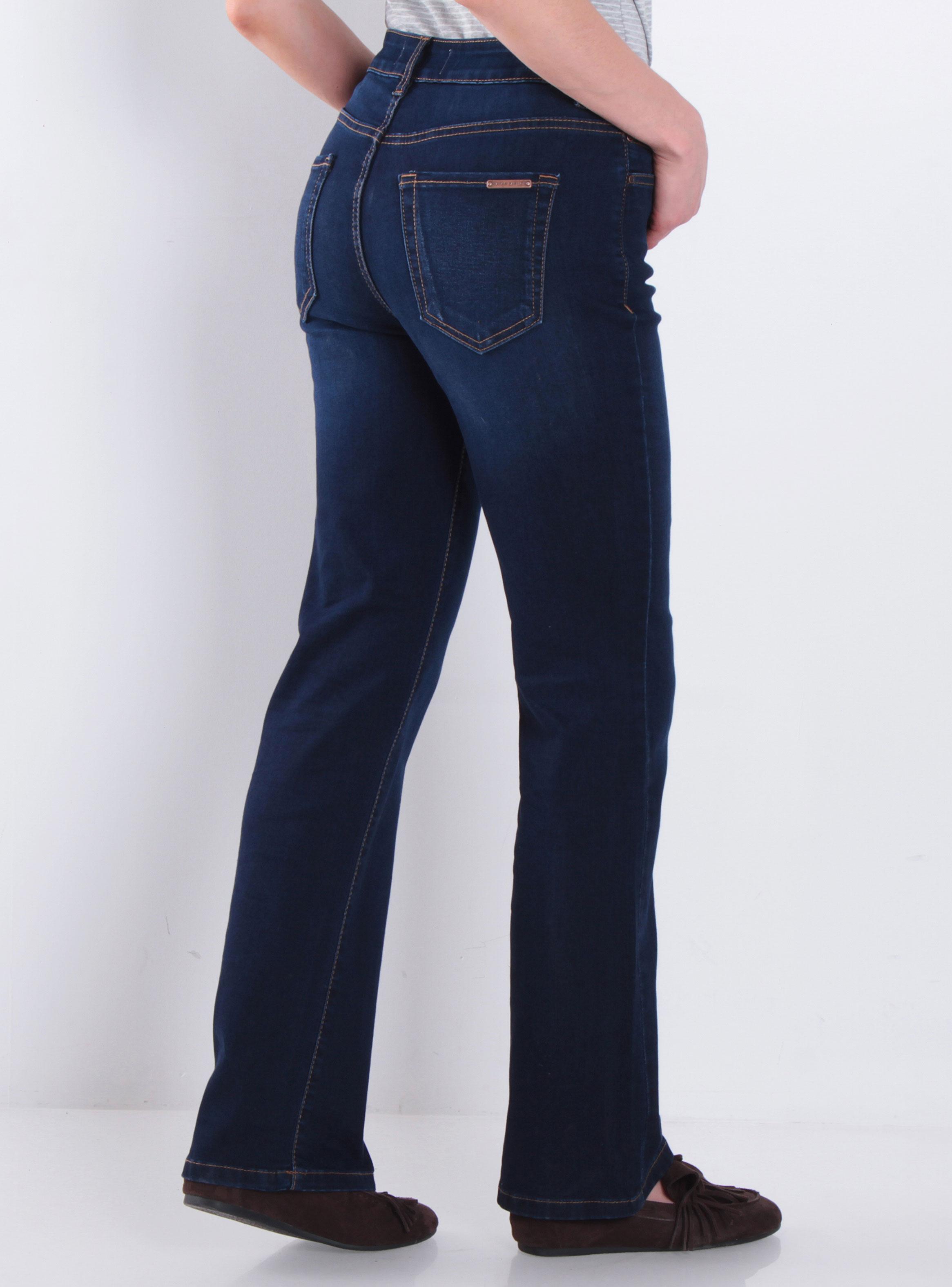 Jeans Recto Tiro Alto Pretina Básica 1 Botón-1