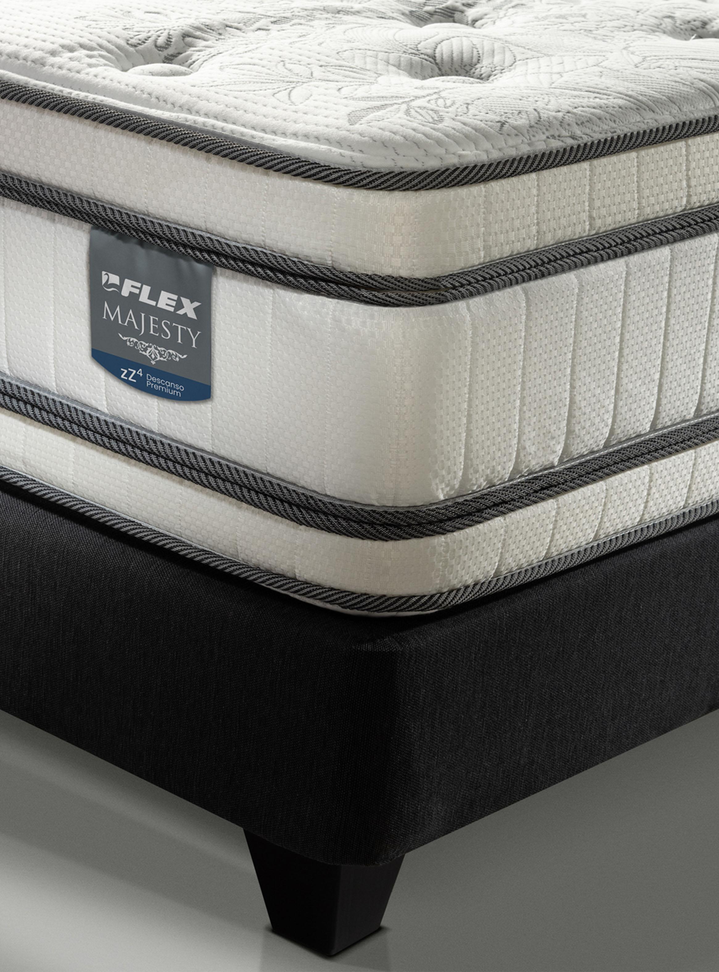 Cama Europea Majesty 2 Plazas + Respaldo Design + Velador Rover-3