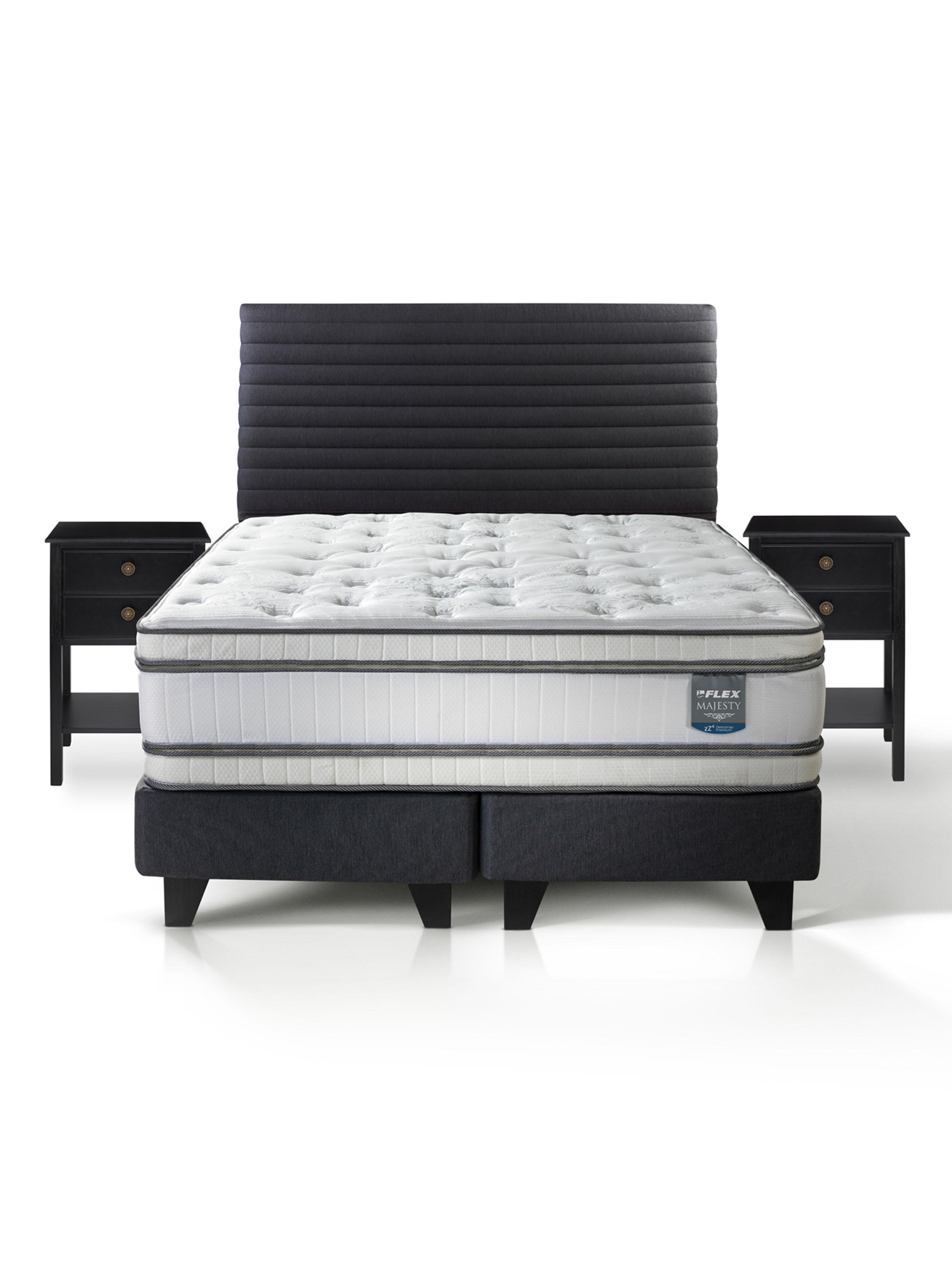 Cama Europea Majesty King + Respaldo Design + Velador Rover-2