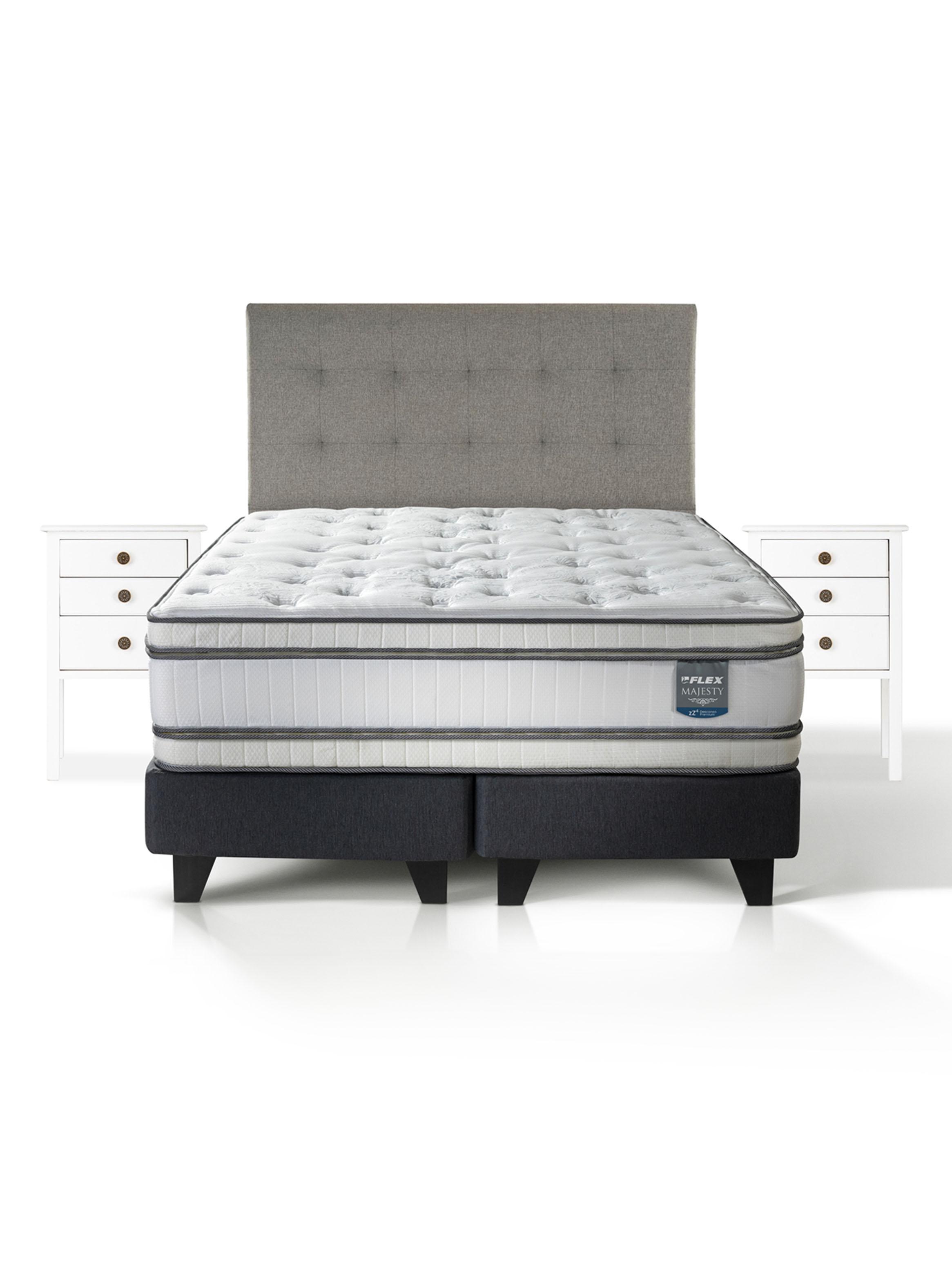Cama Europea Majesty King + Respaldo + Velador Roma-2