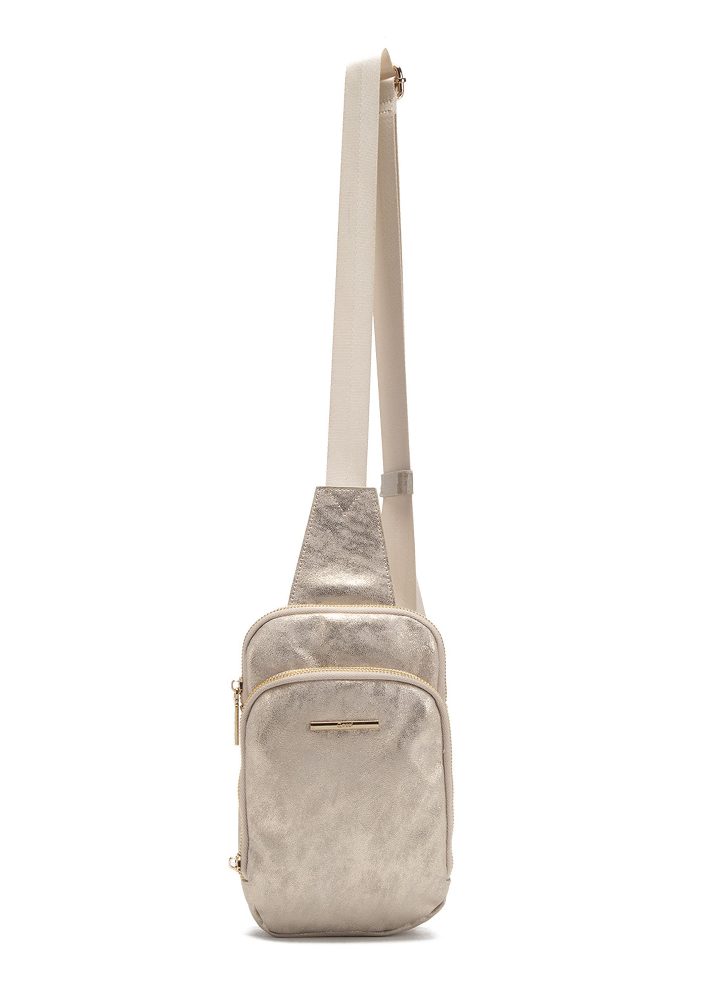 Cartera Bandolera Sintético Dorado Pequeña-0