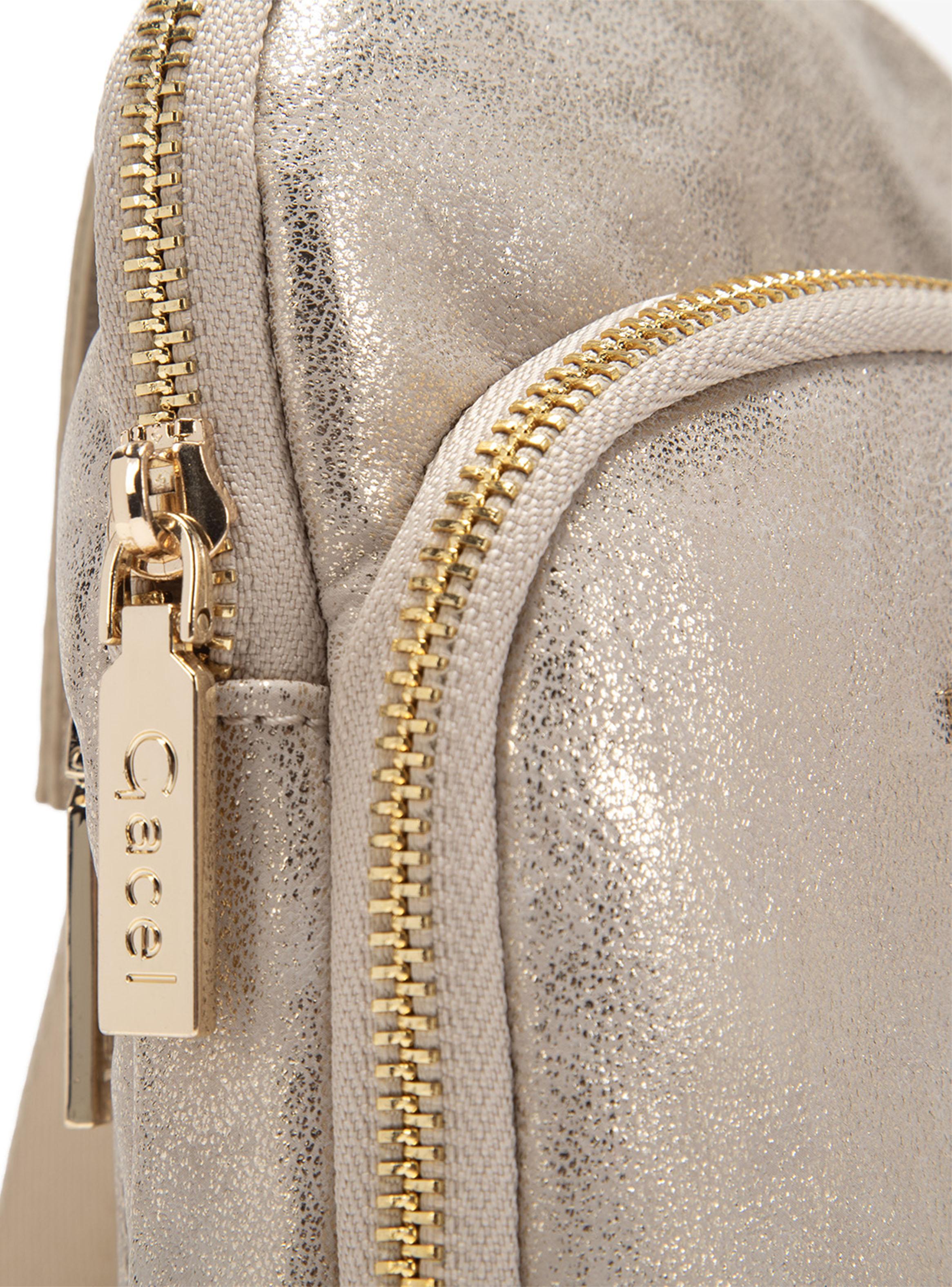 Cartera Bandolera Sintético Dorado Pequeña-3
