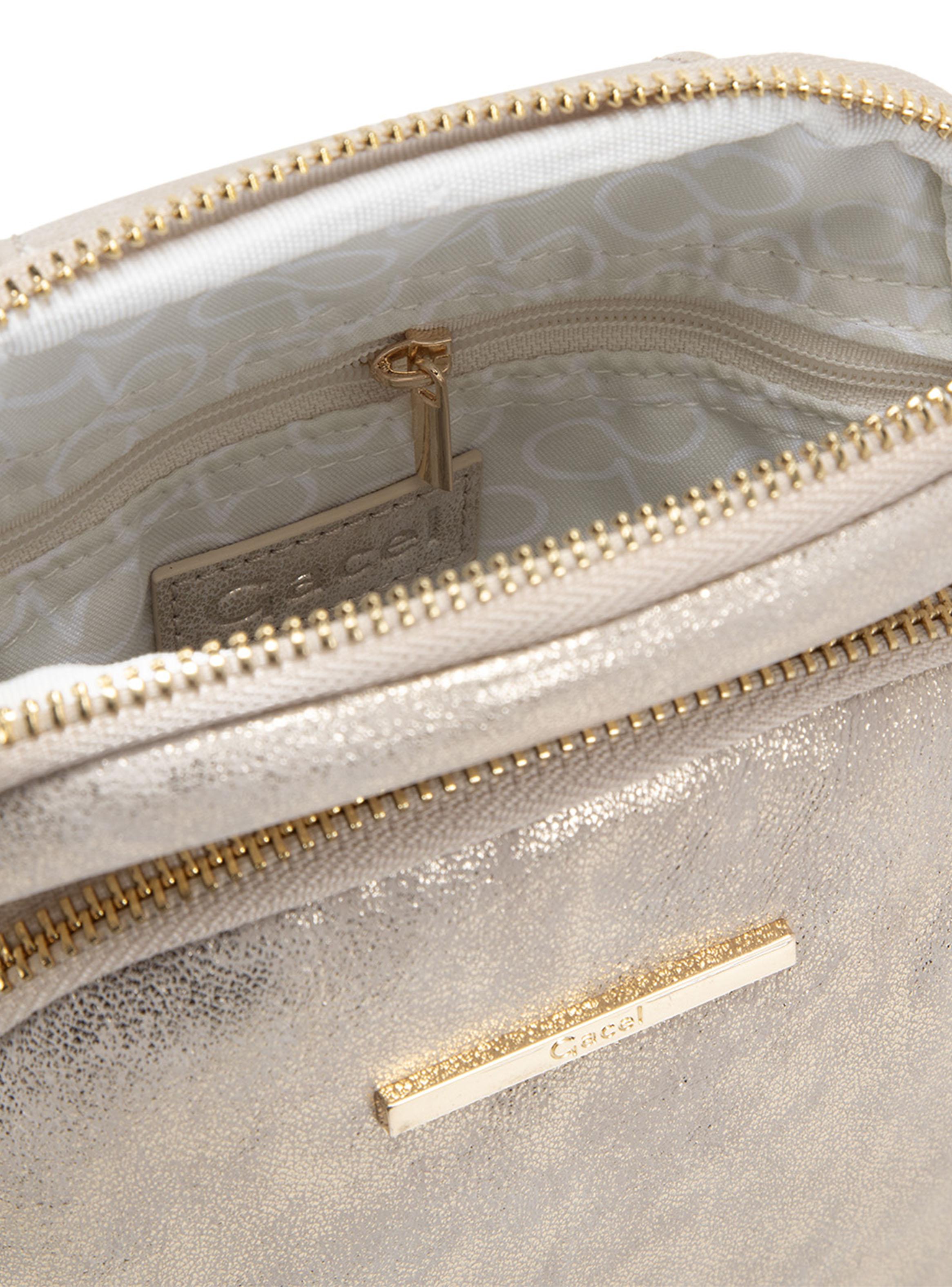Cartera Bandolera Sintético Dorado Pequeña-4
