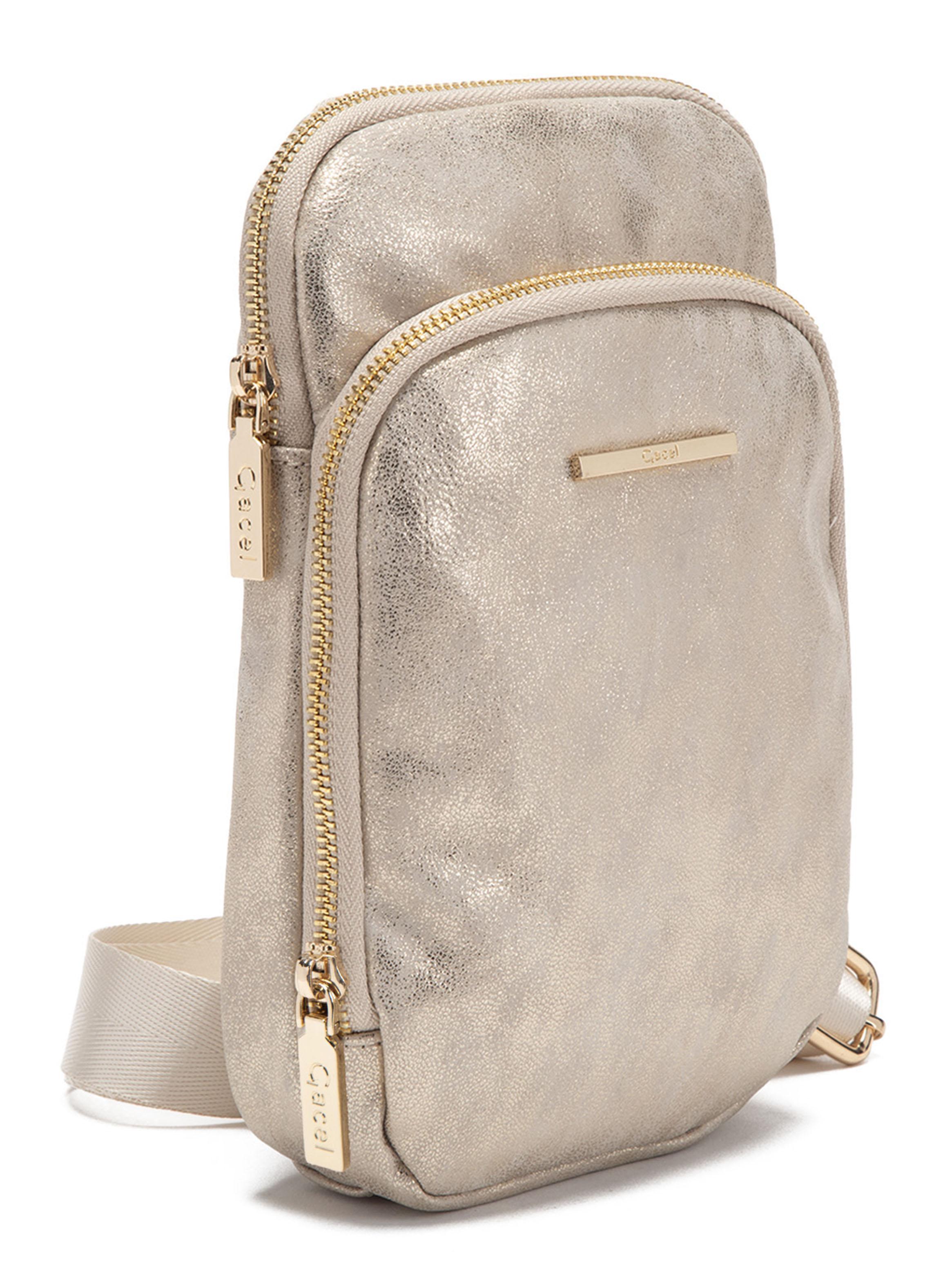 Cartera Bandolera Sintético Dorado Pequeña-2