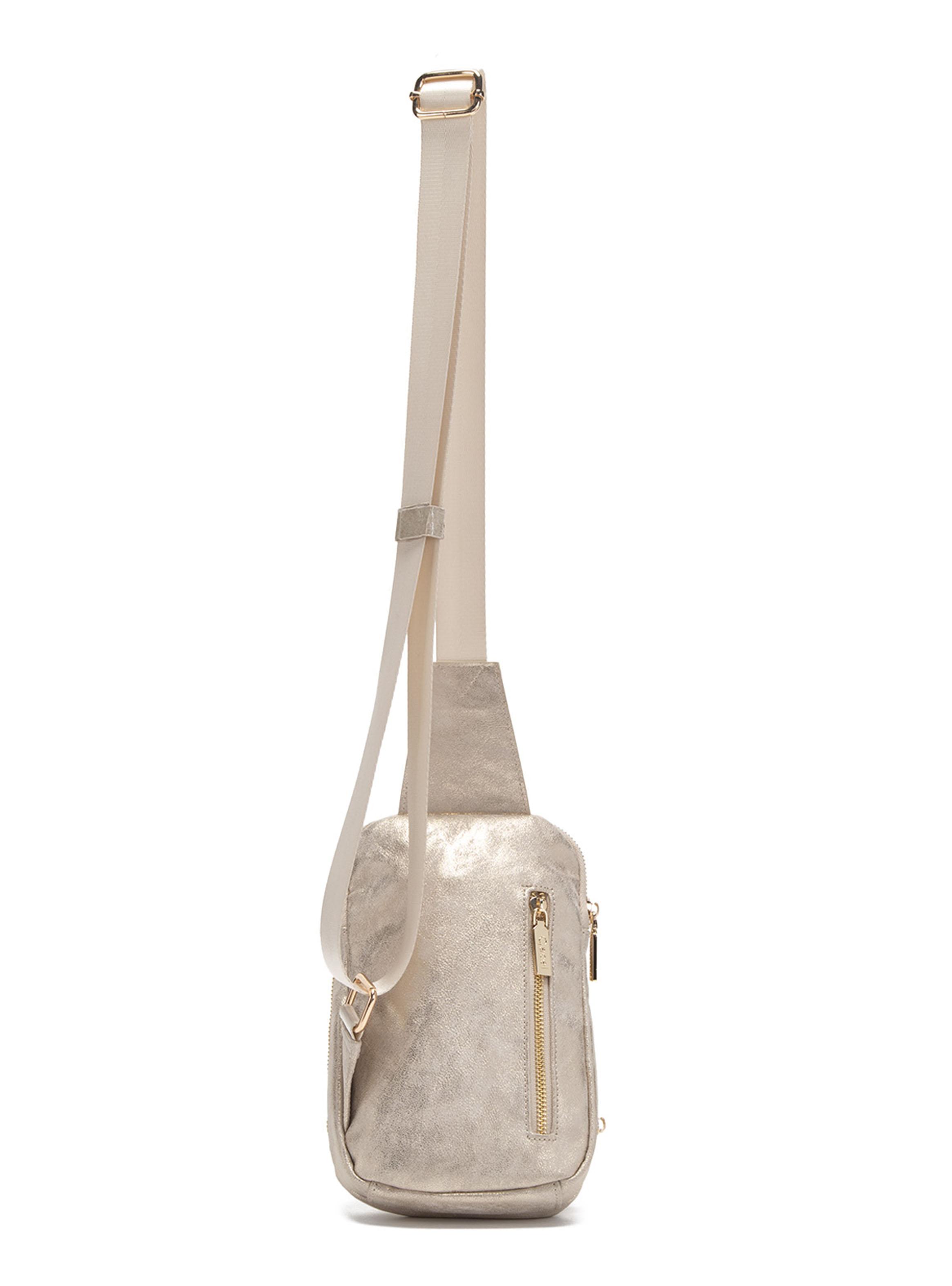 Cartera Bandolera Sintético Dorado Pequeña-1