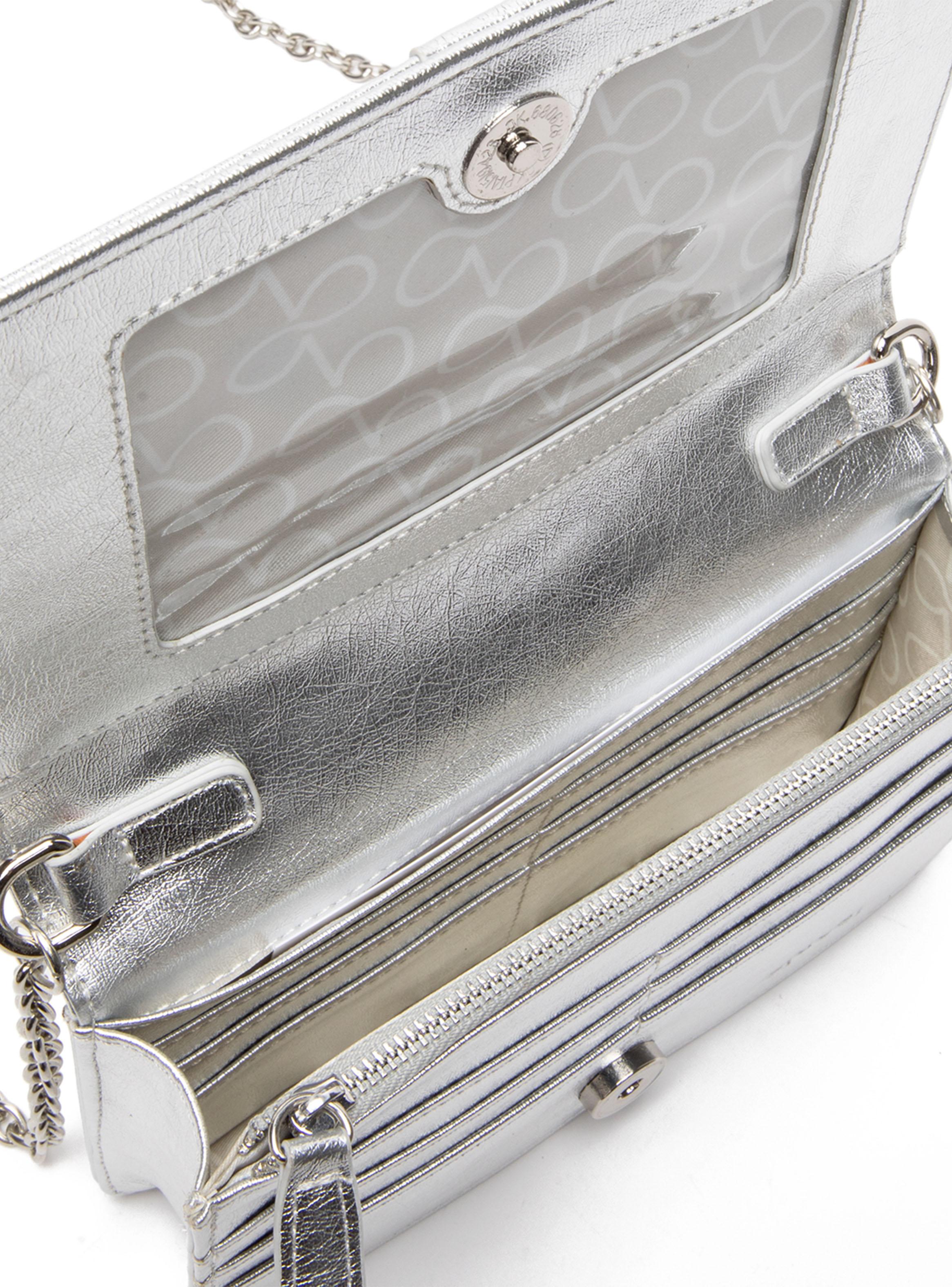 Cartera de Fiesta Clutch Sintético Plata-5