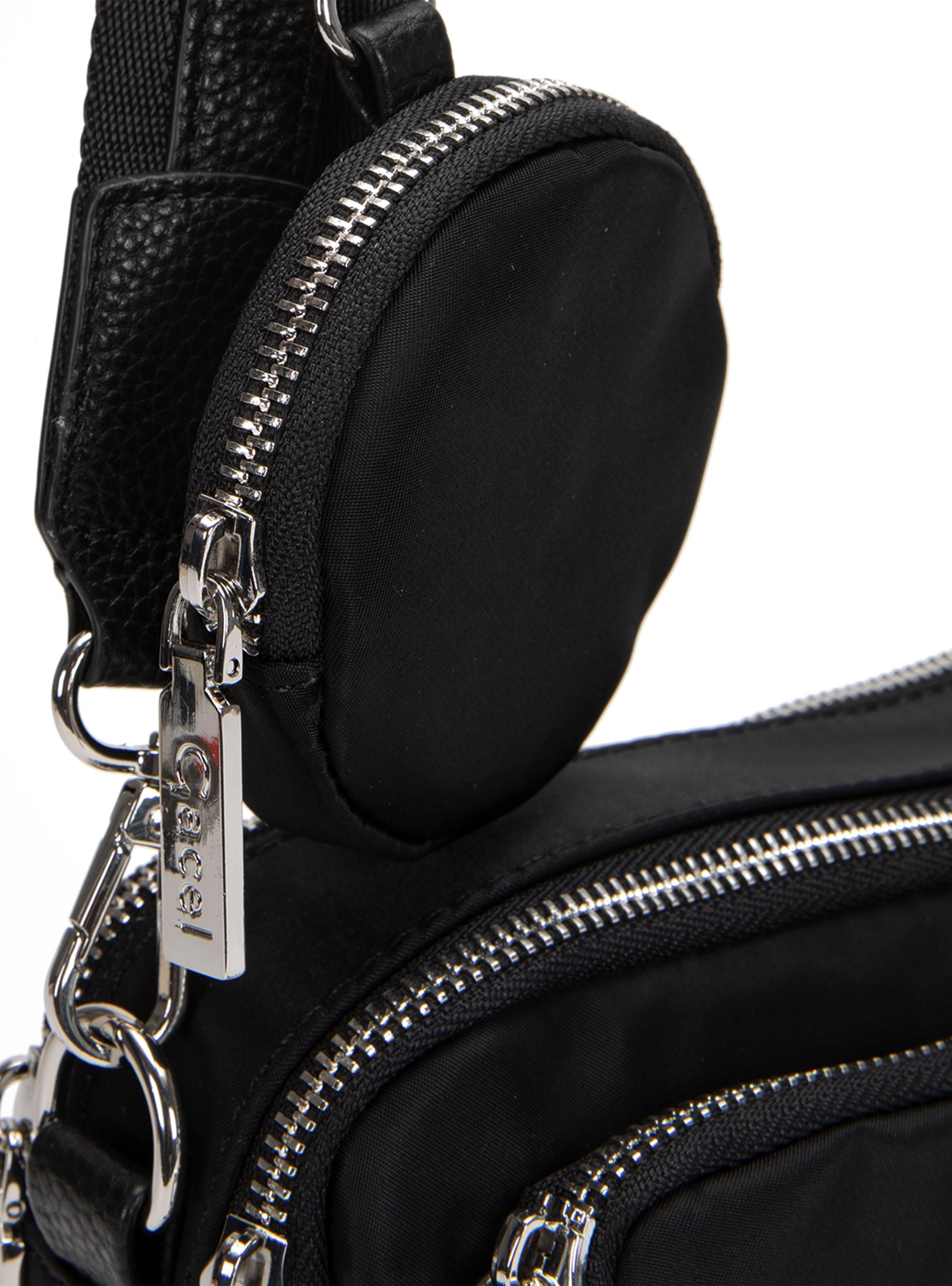 Cartera Bandolera Textil Negro Pequeña-5