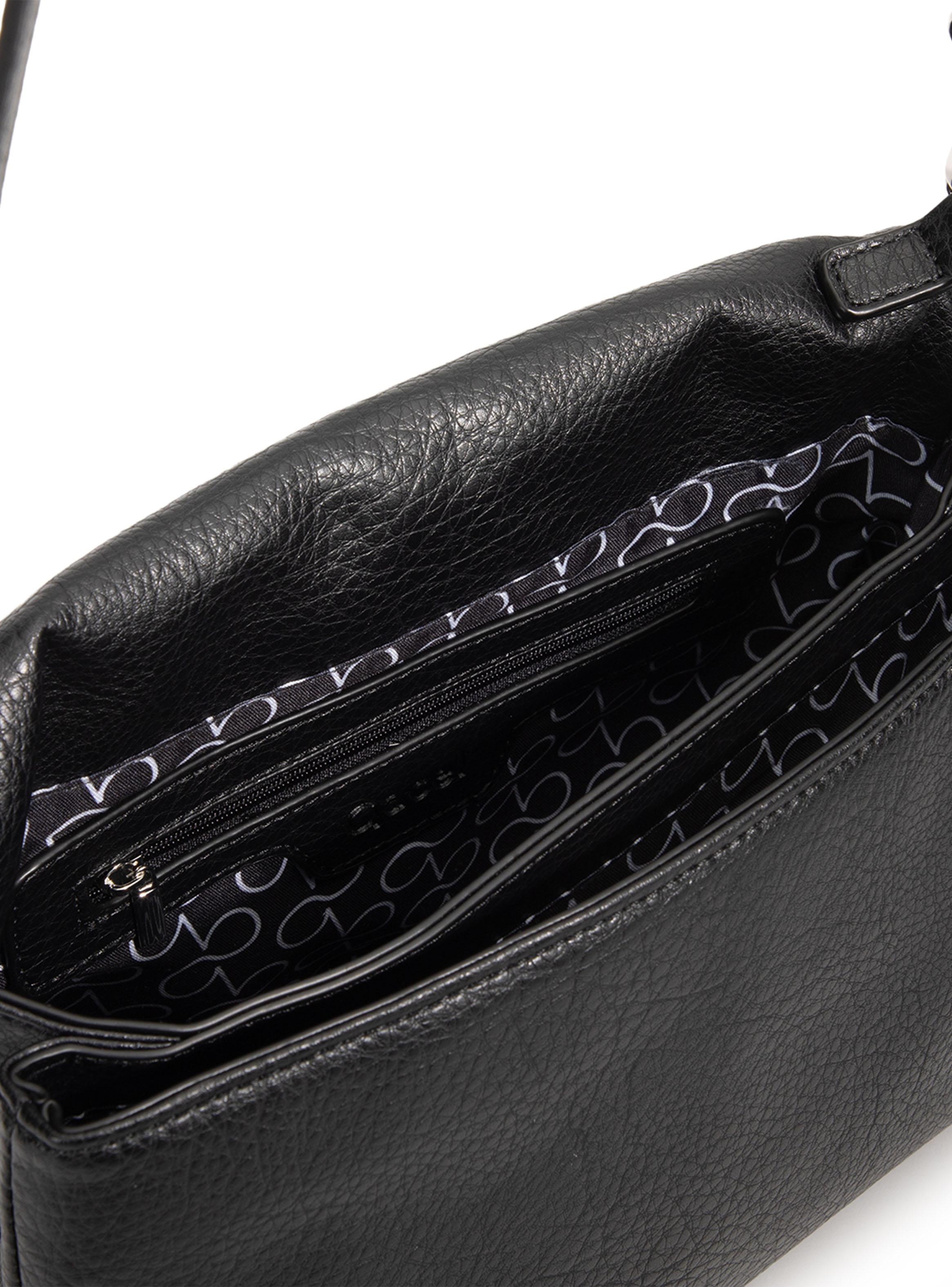 Cartera Bandolera Sintético Negro Grande-4