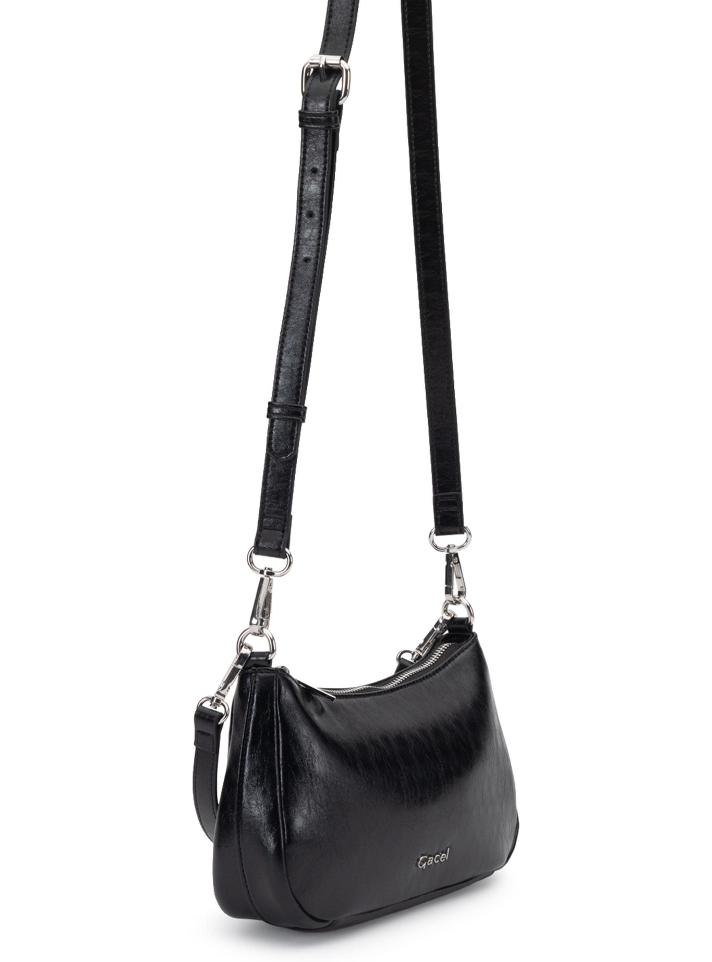 Cartera Bandolera Sintético Negro Pequeña-3