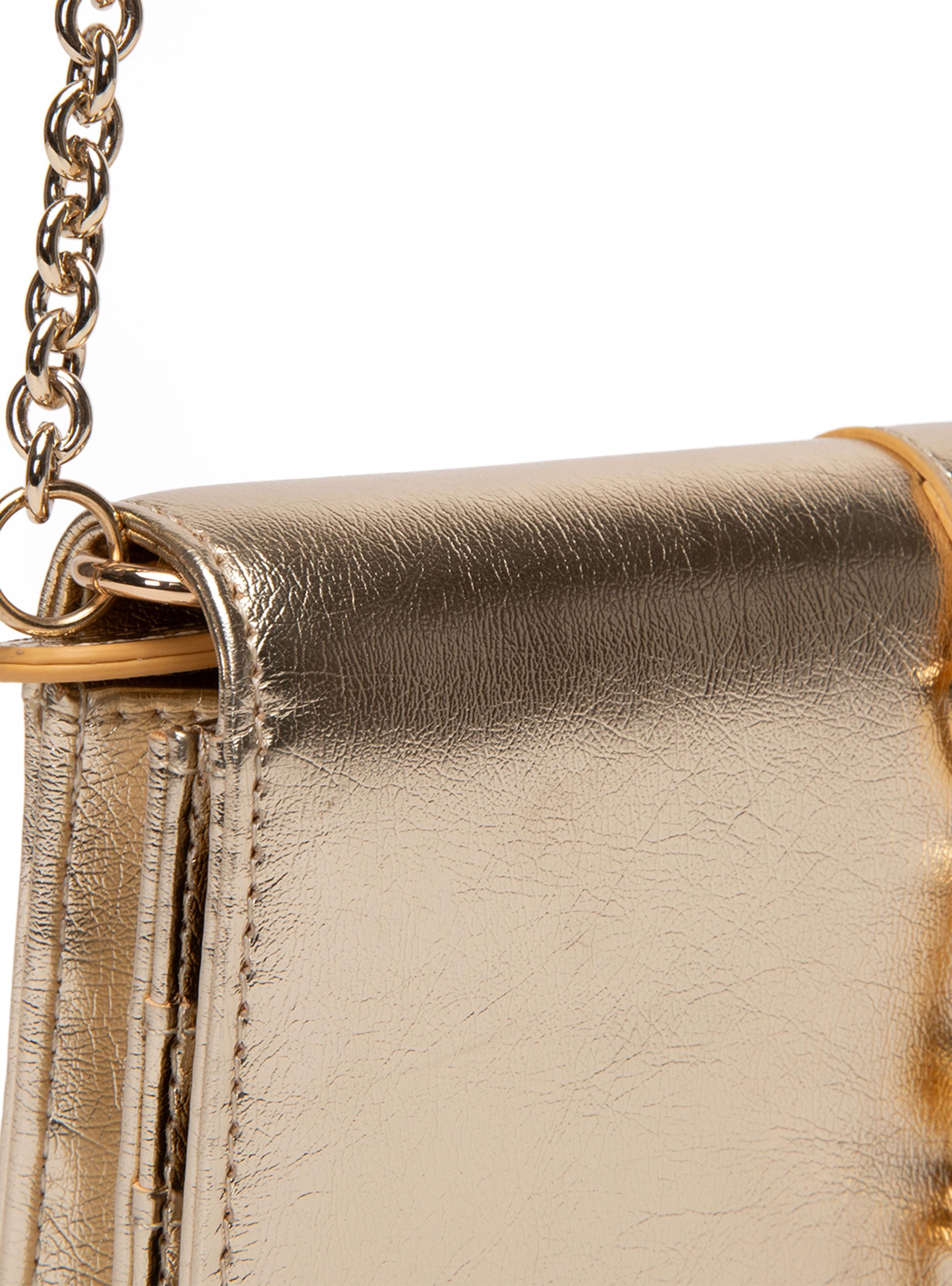 Cartera de Fiesta Clutch Sintético Dorado-3