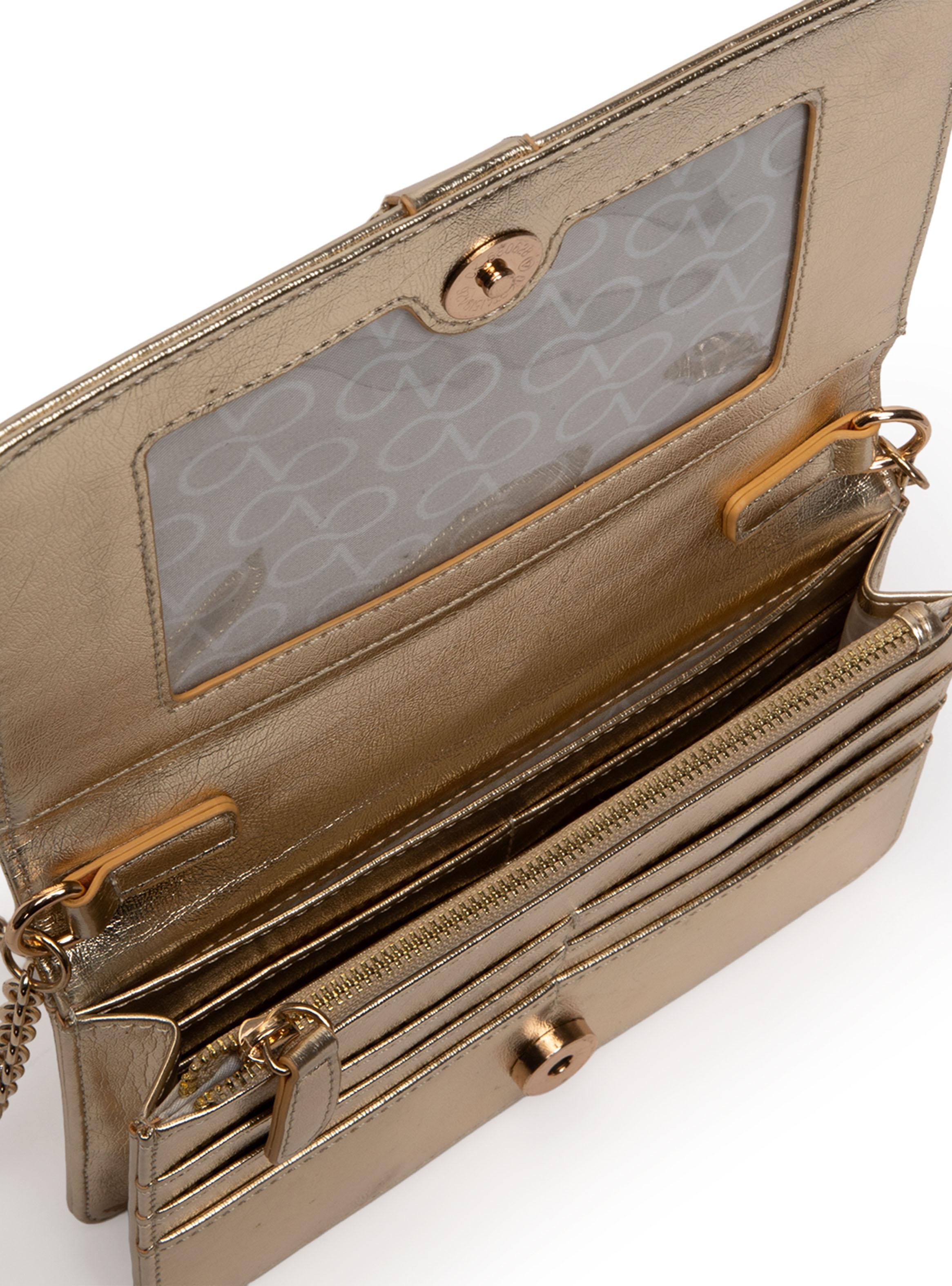 Cartera de Fiesta Clutch Sintético Dorado-5