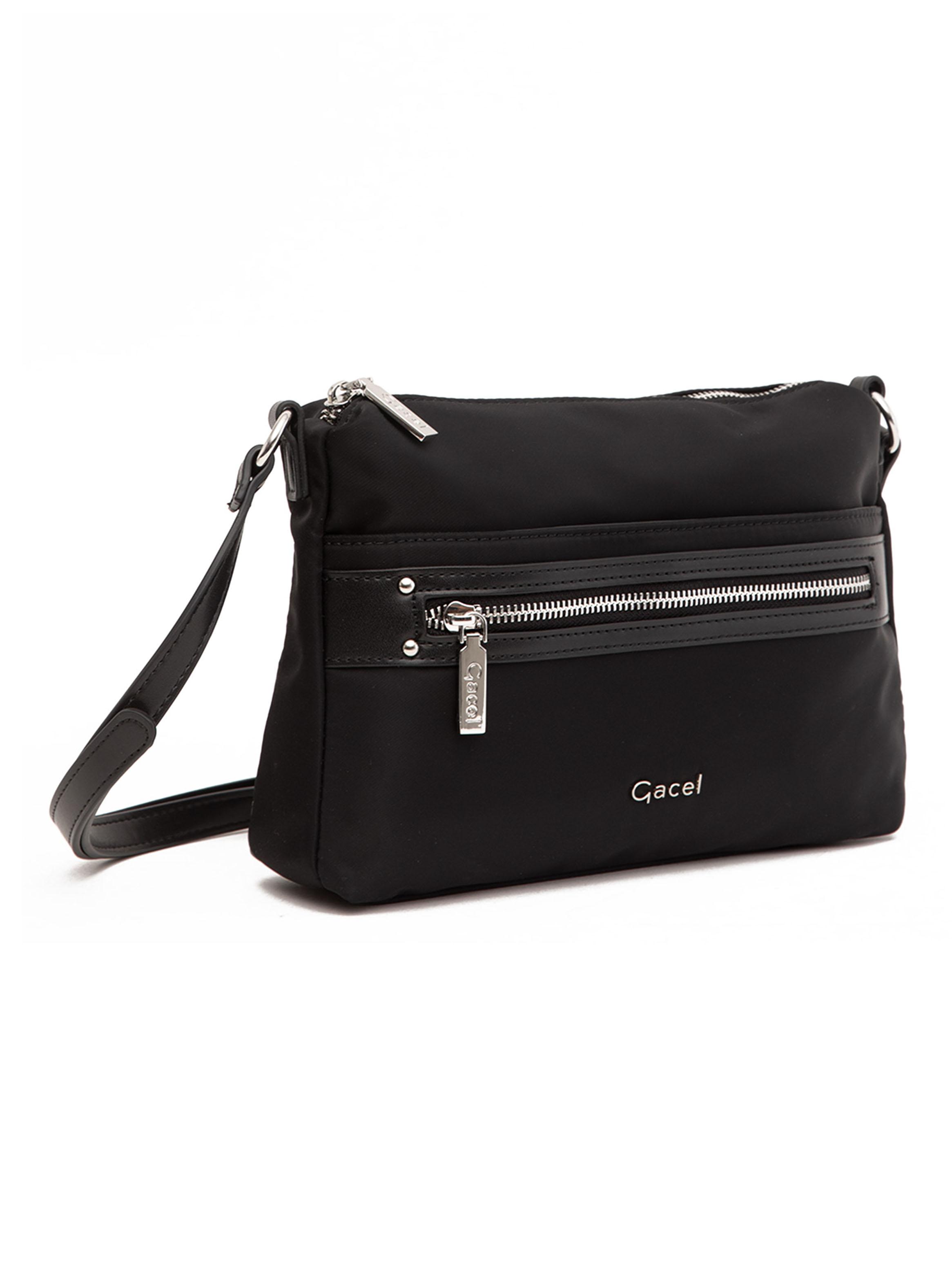 Cartera Bandolera Textil Negro-2