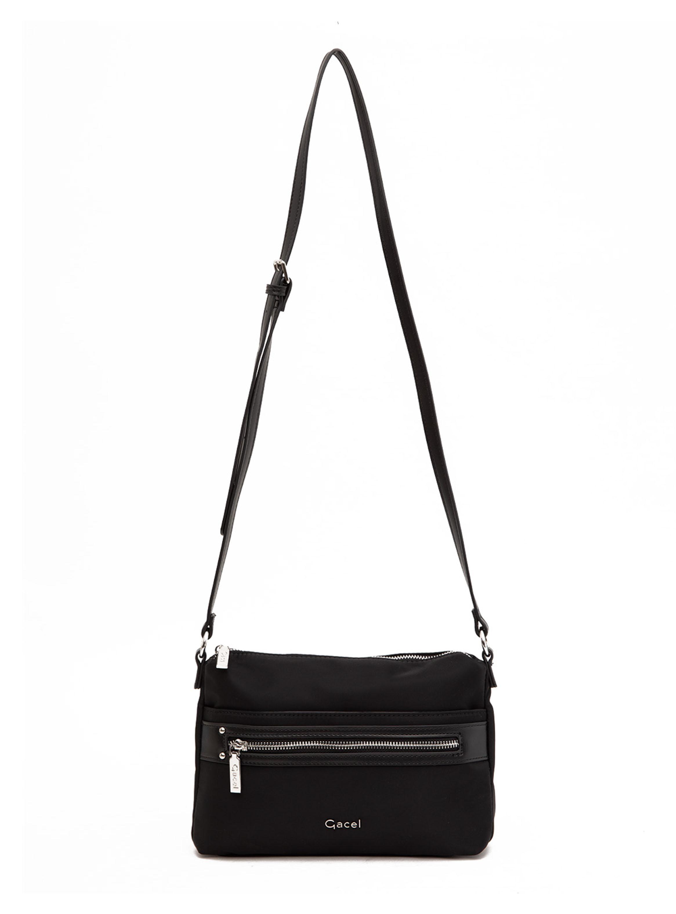 Cartera Bandolera Textil Negro-3