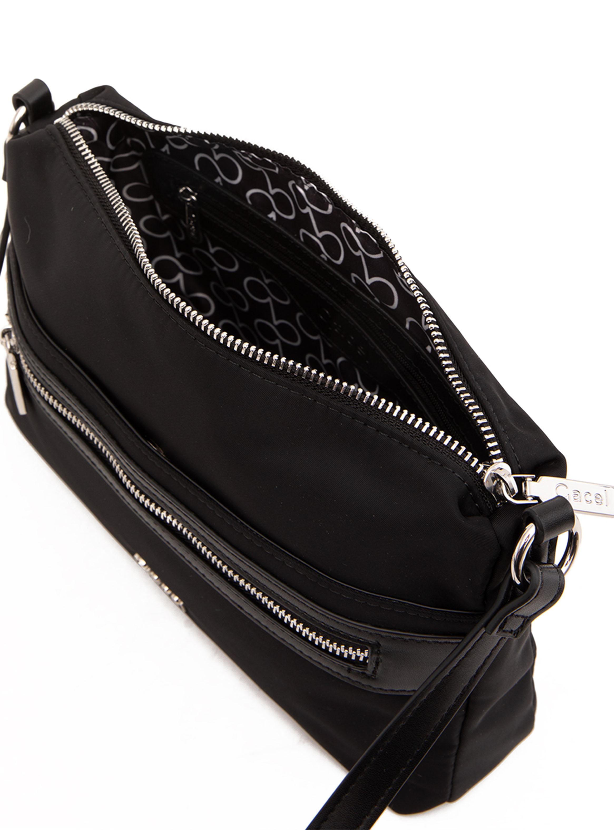 Cartera Bandolera Textil Negro-5
