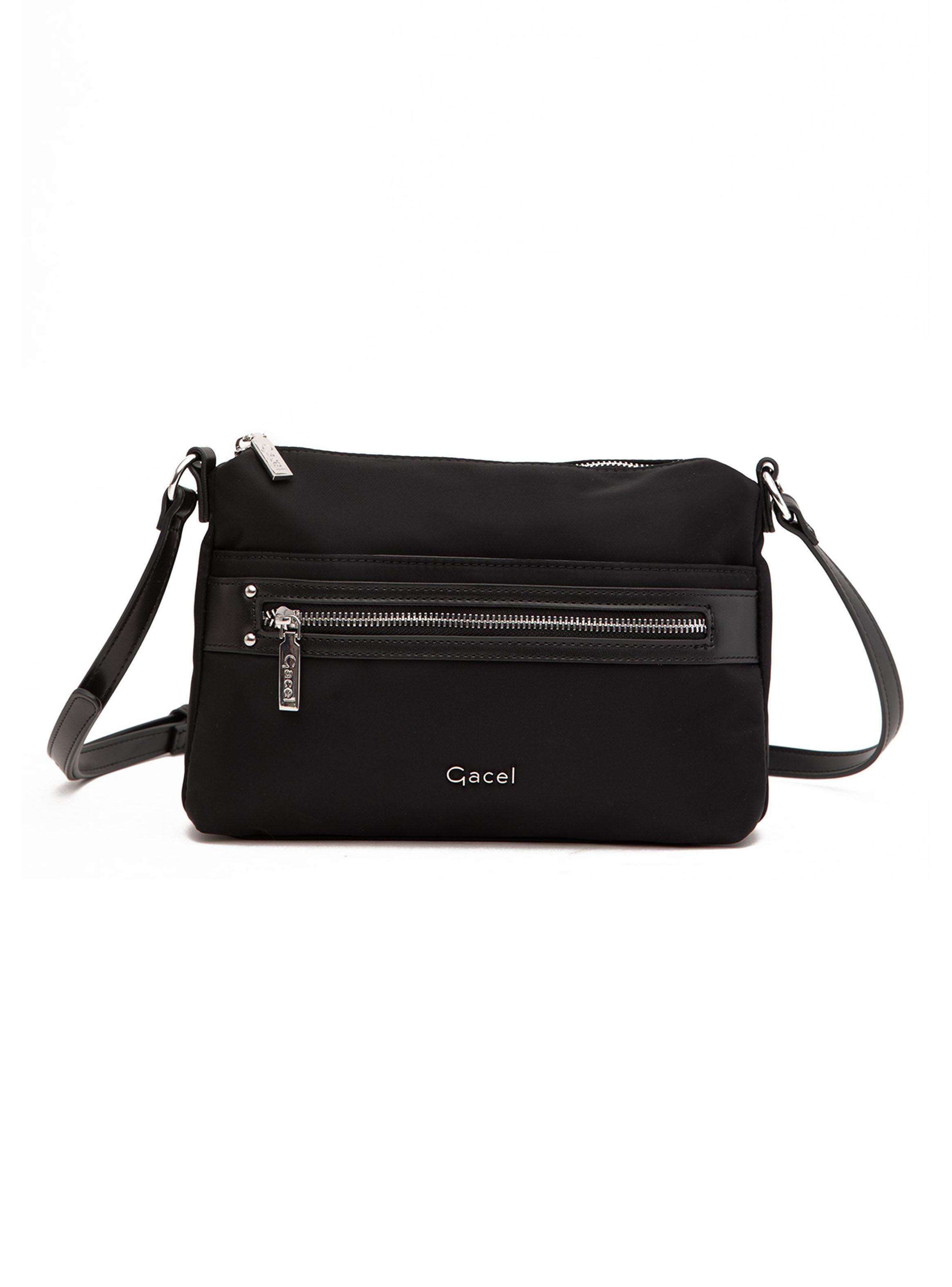Cartera Bandolera Textil Negro-0