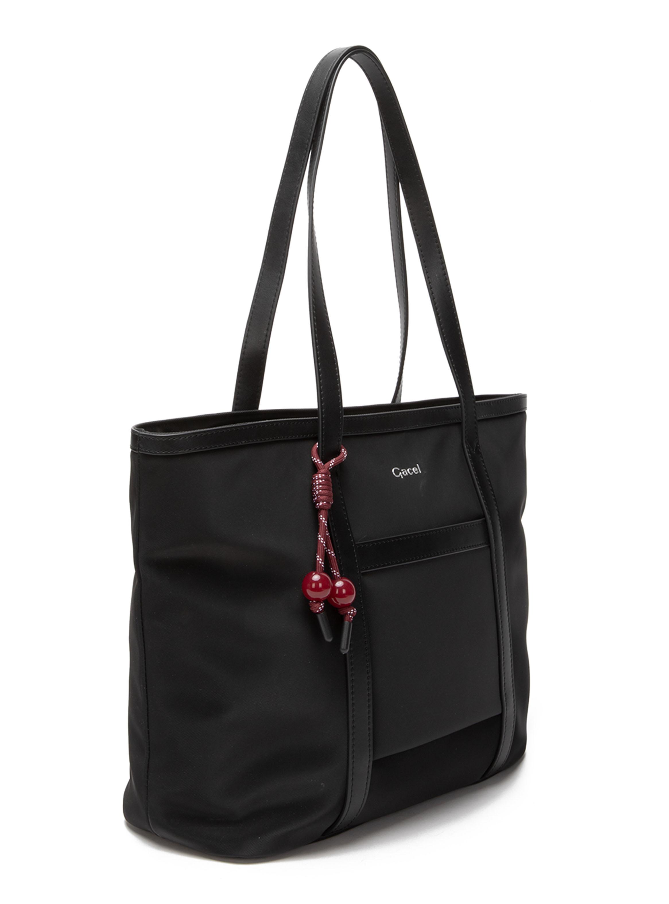Cartera de Hombro Shopping Textil Negro-3