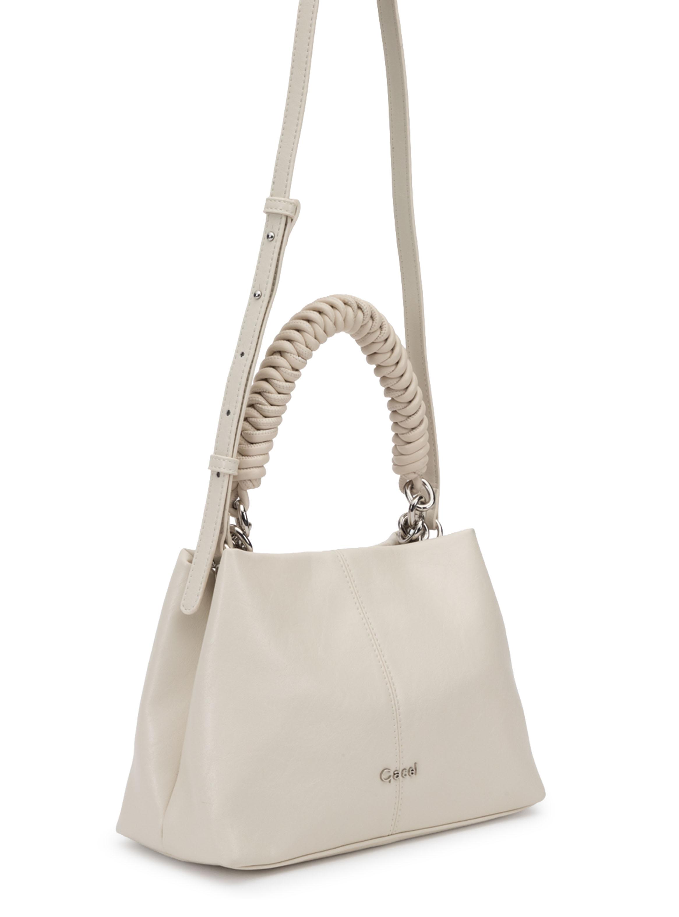 Cartera Bandolera Sintético Off White Grande-3