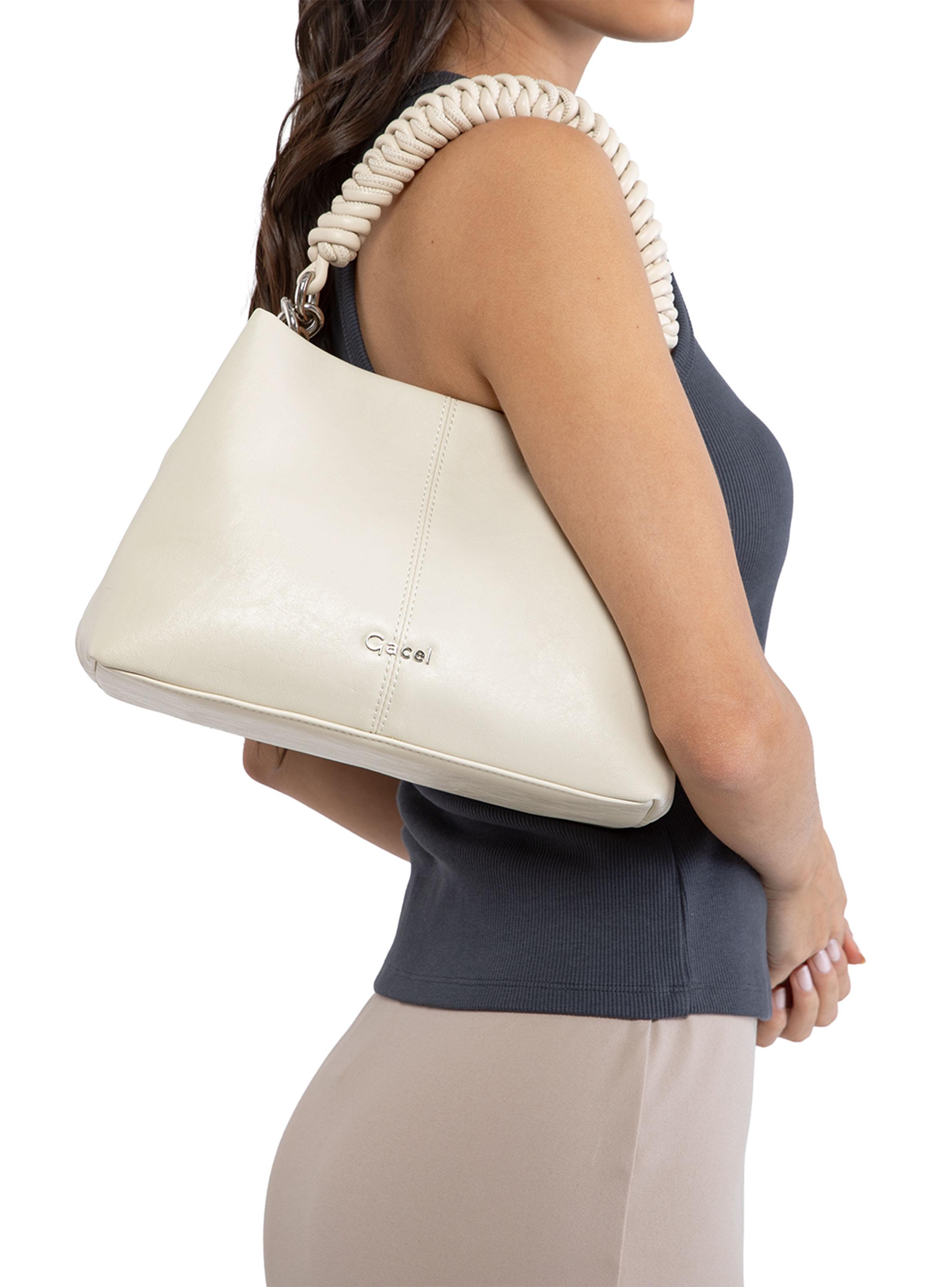 Cartera Bandolera Sintético Off White Grande-0