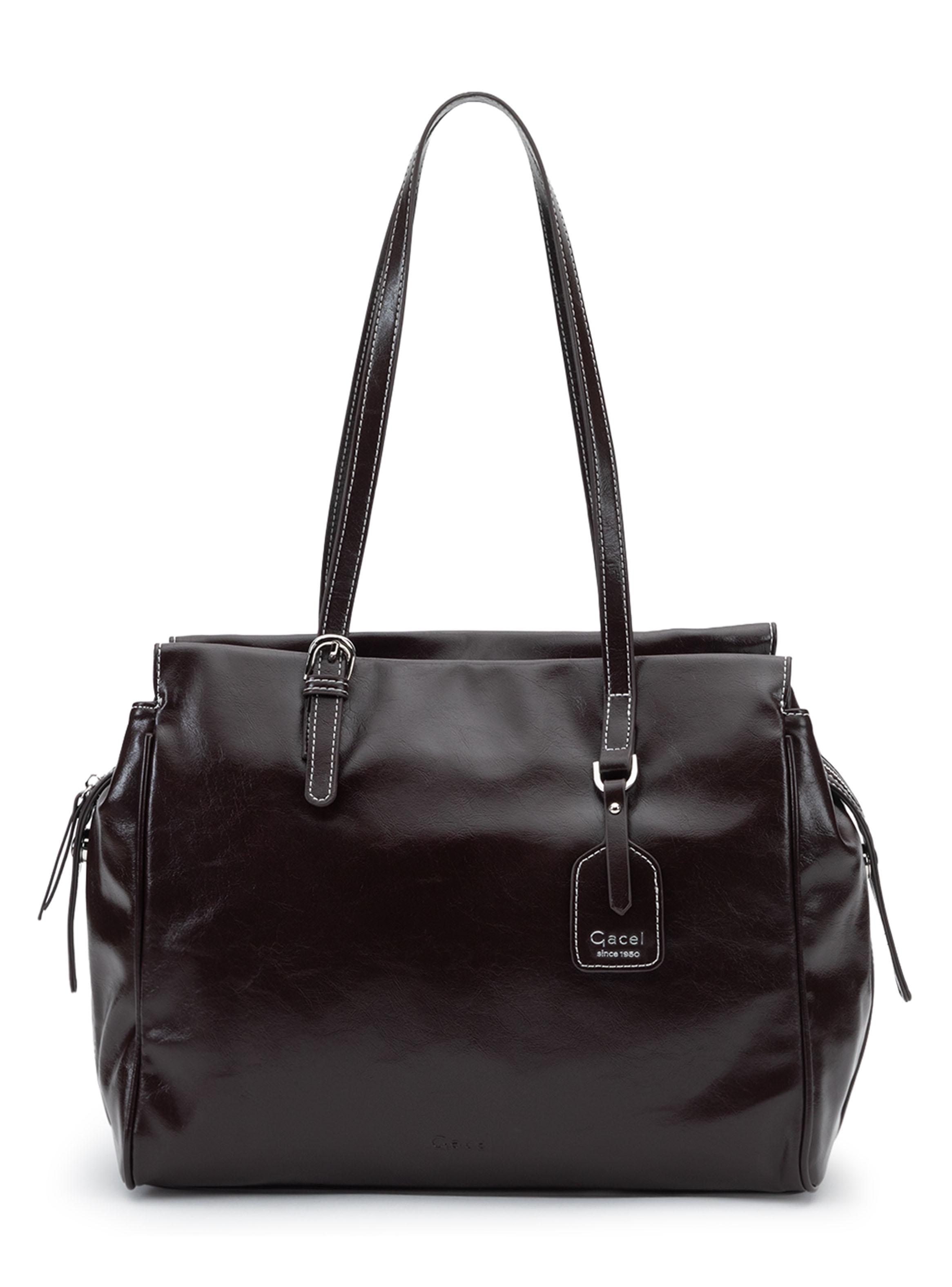 Cartera de Hombro Dos Asas Sintético Chocolate-0