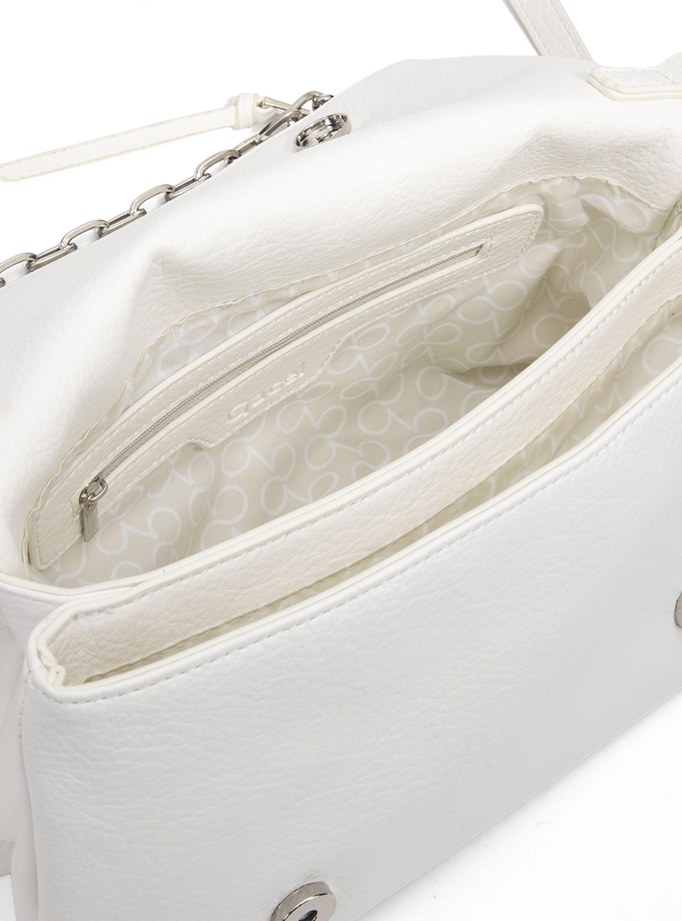 Cartera Bandolera Sintético Blanco Grande-3