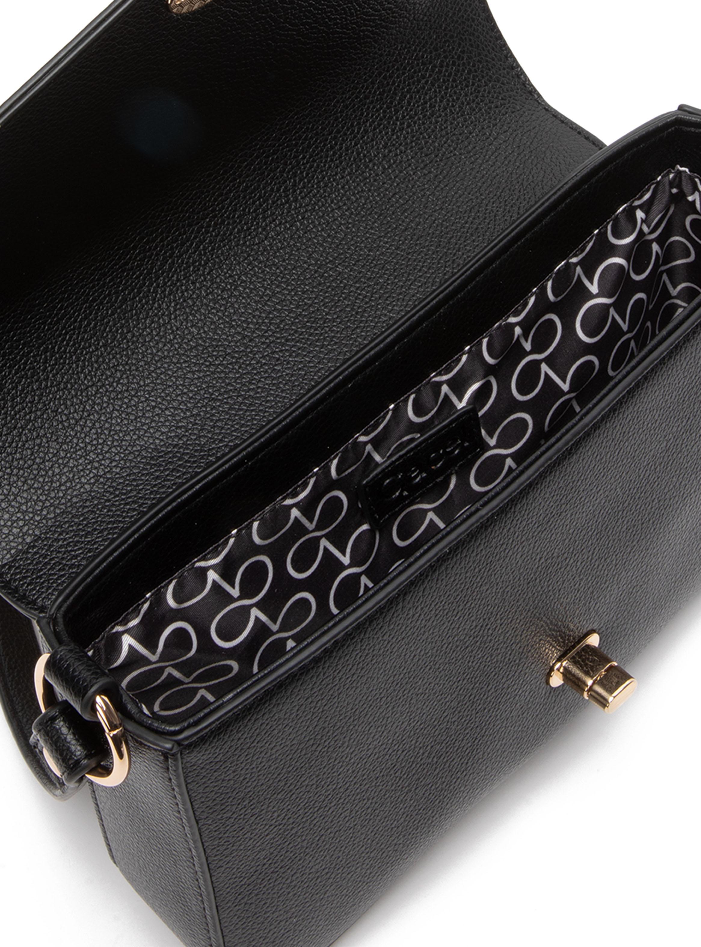 Cartera de Hombro Retro con Tapa Negro-2