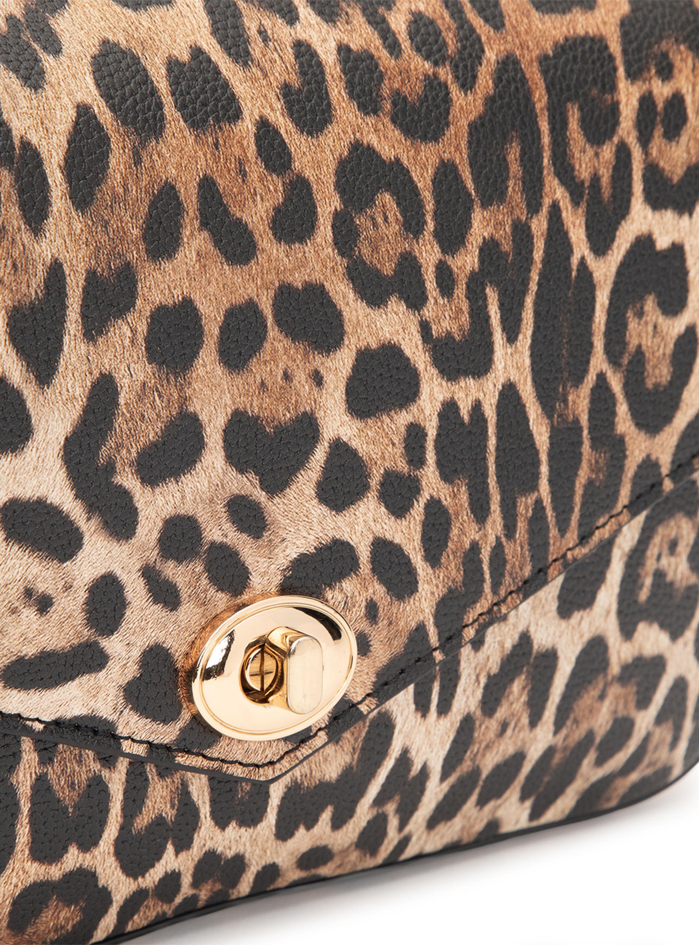 Cartera de Hombro Retro con Tapa Leopardo-3