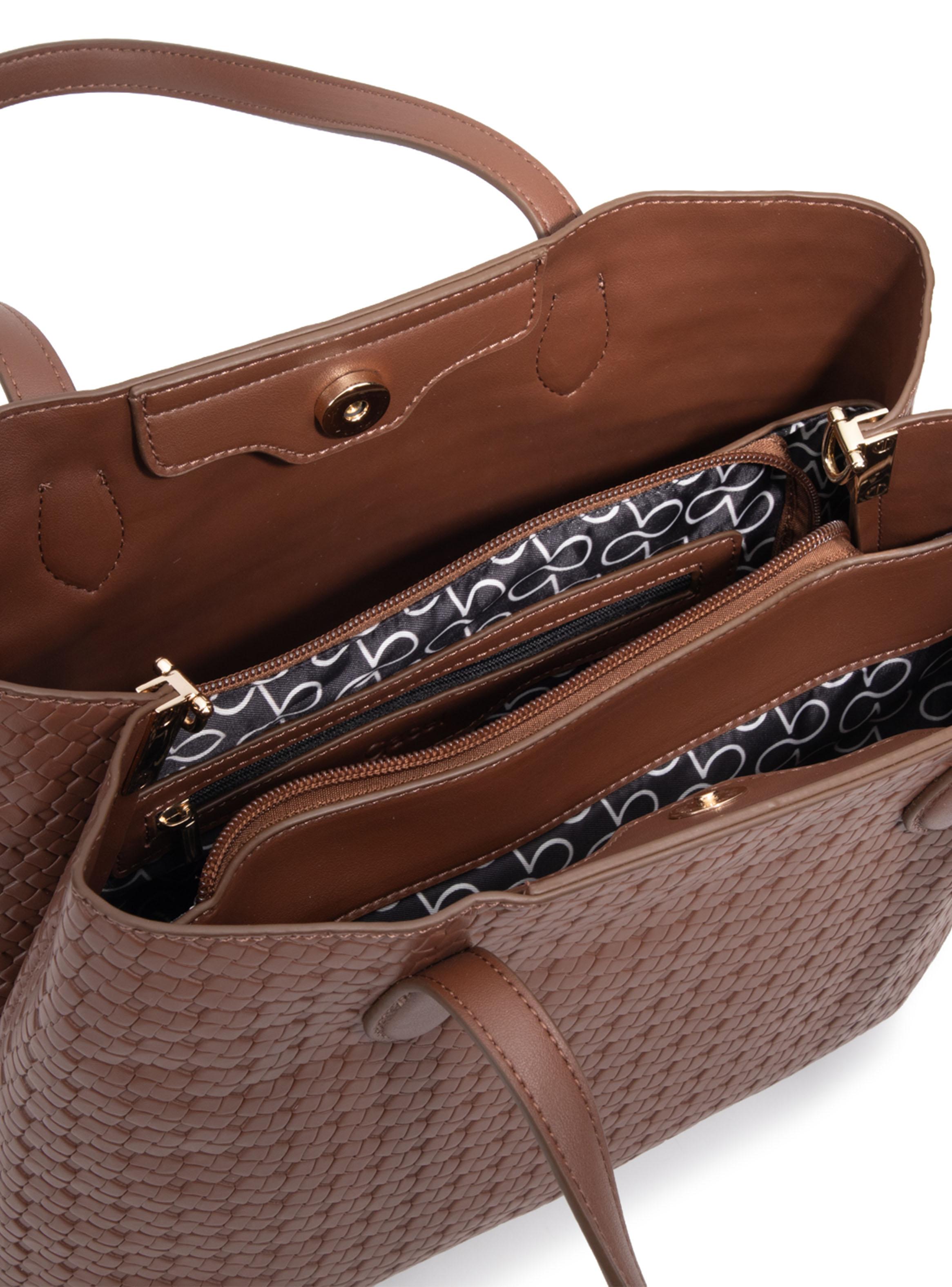 Cartera de Hombro Dos Asas Sintético Tostado Madiana-3