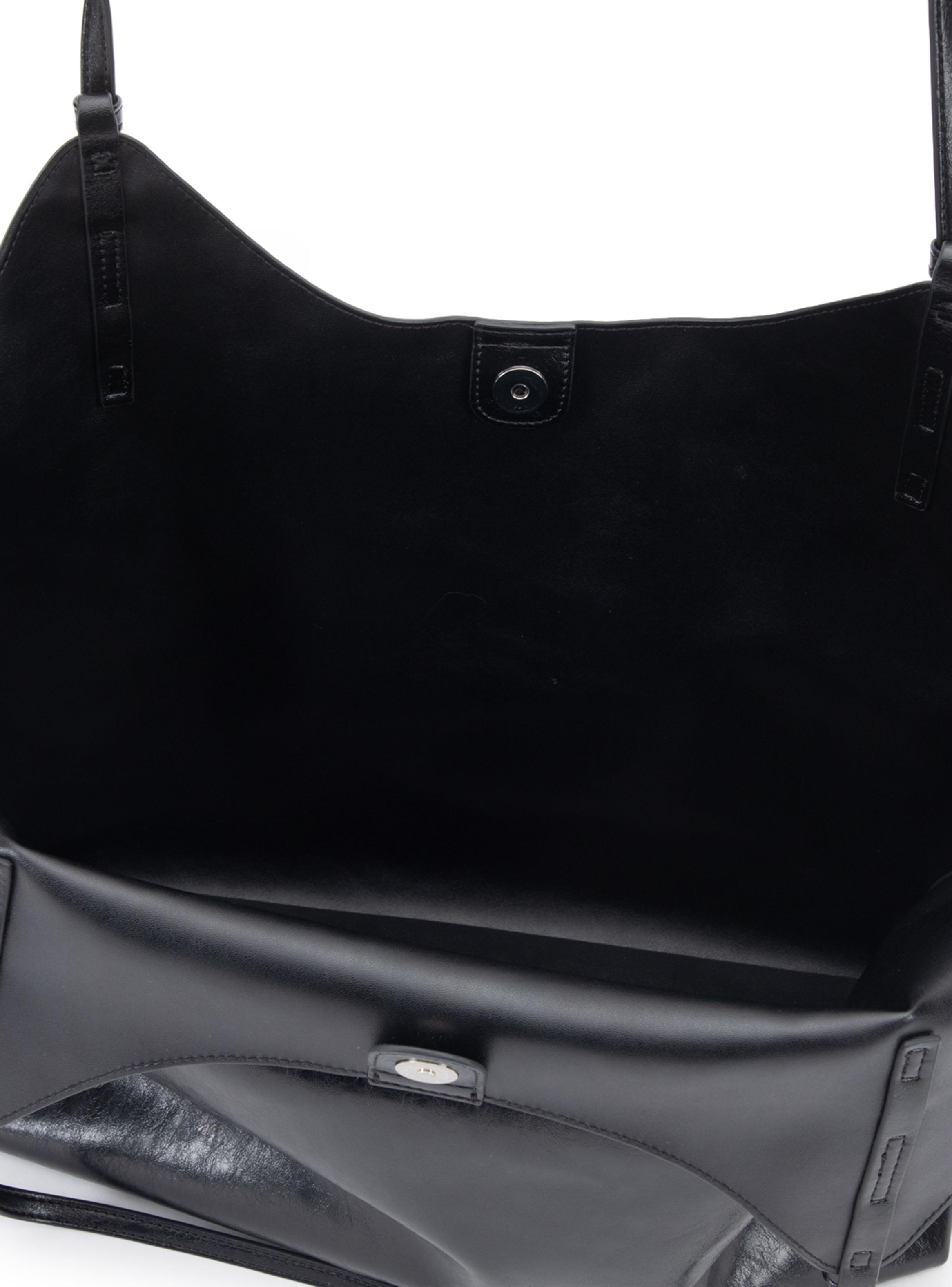 Cartera de Hombro Dos Asas Sintético Negro Grande-3